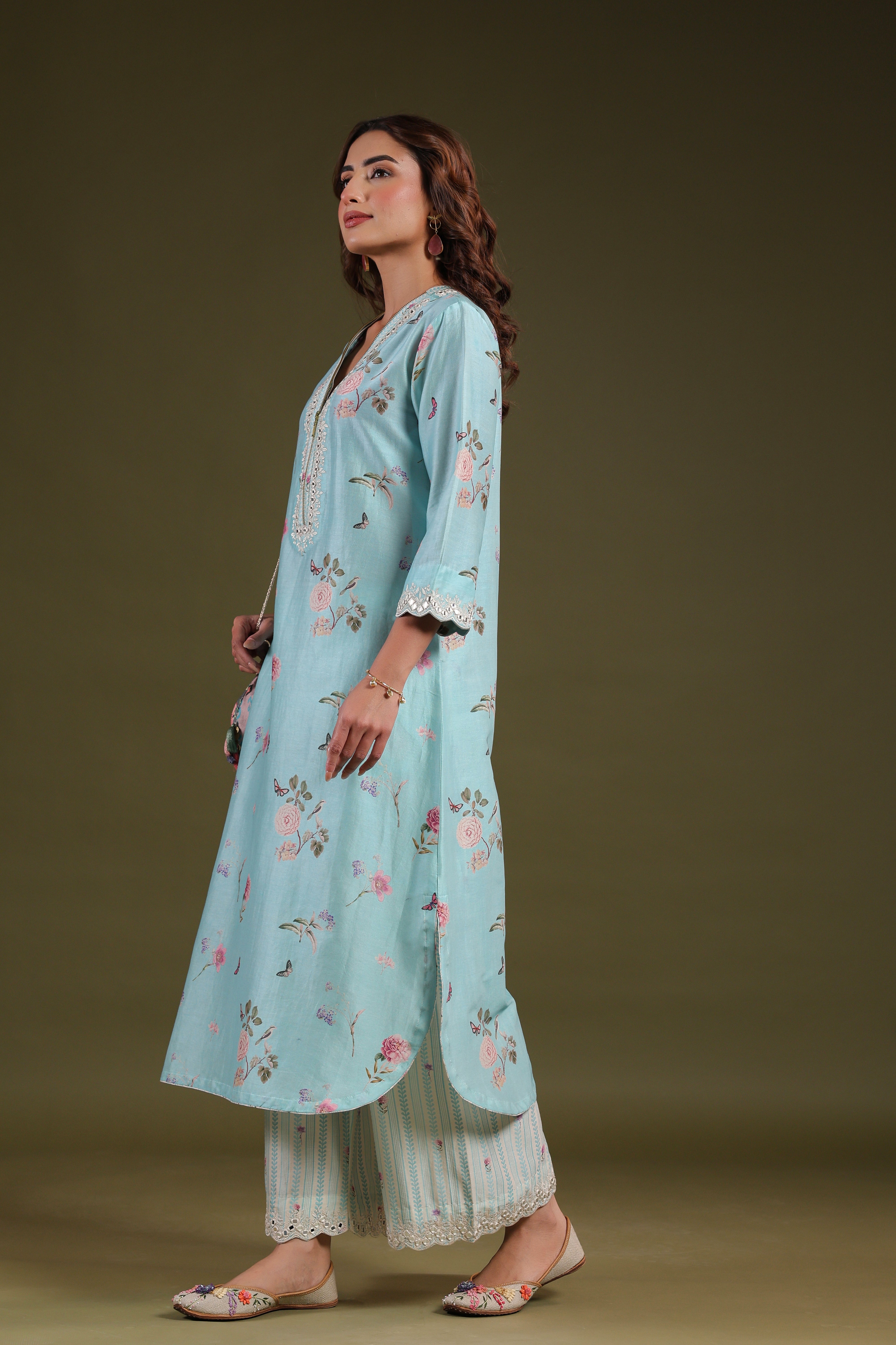 Noor Long Zipper Kurta Set