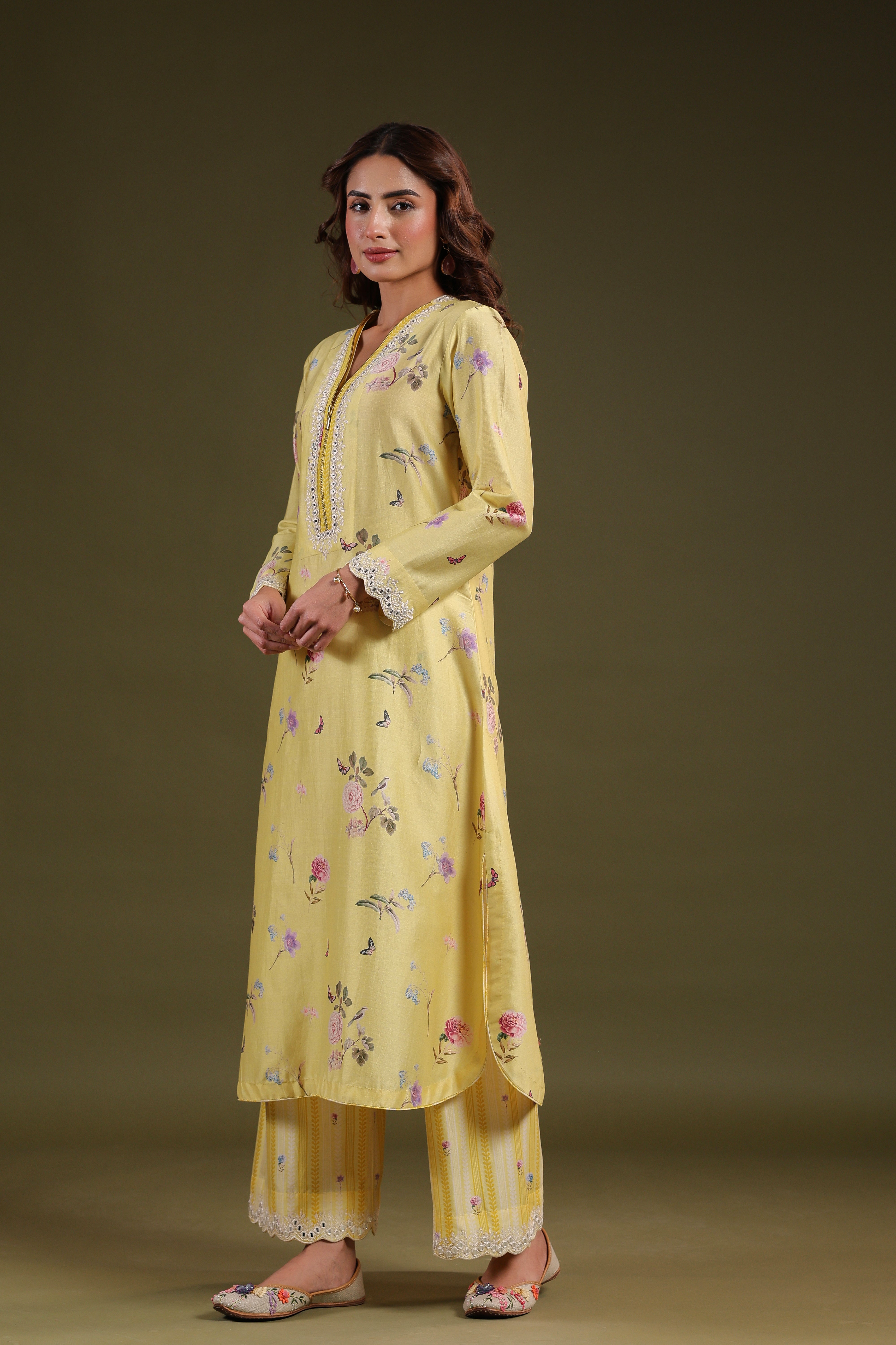Noor Long Zipper Kurta Set