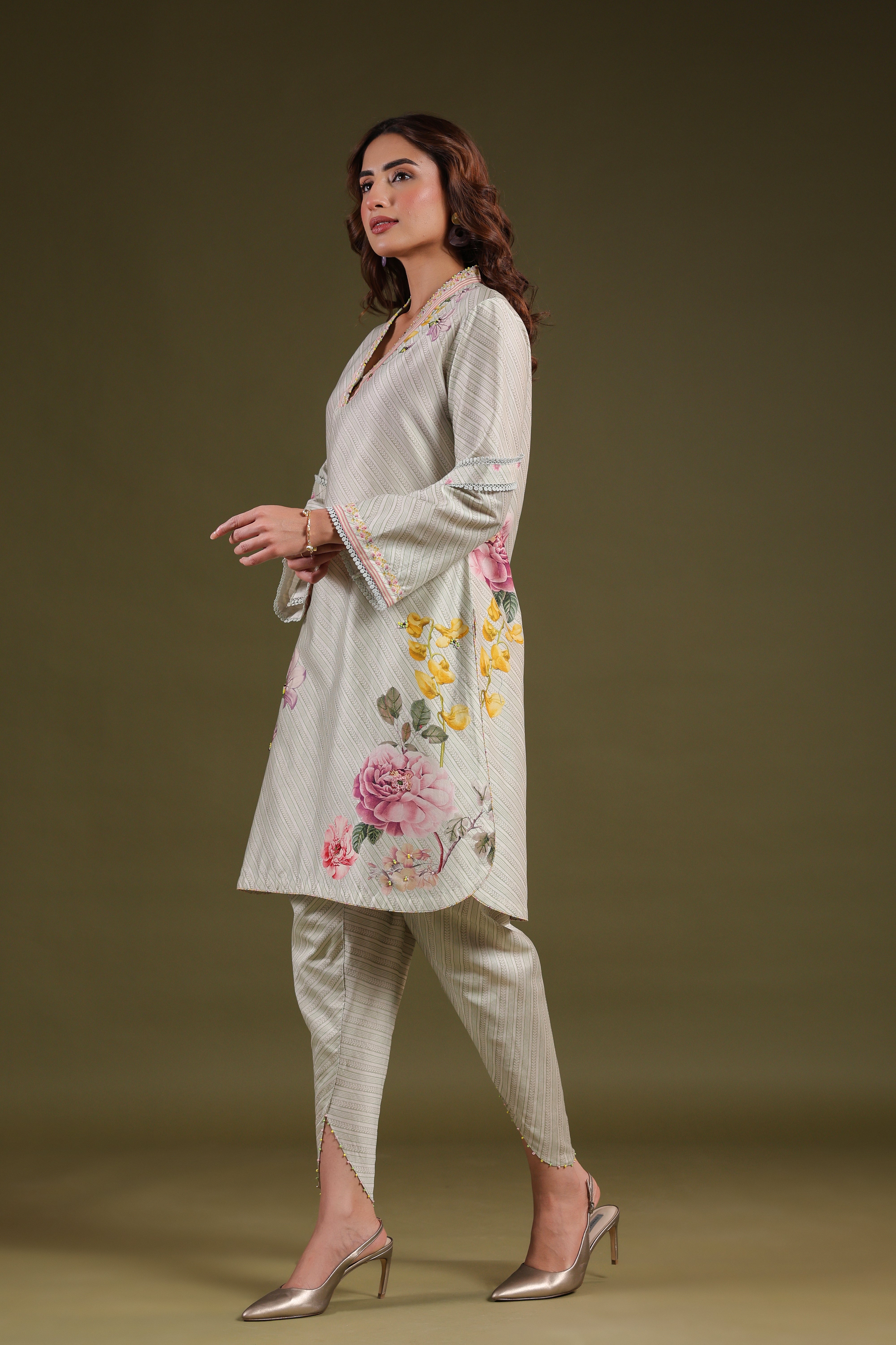 Noor Striped Kurti Set