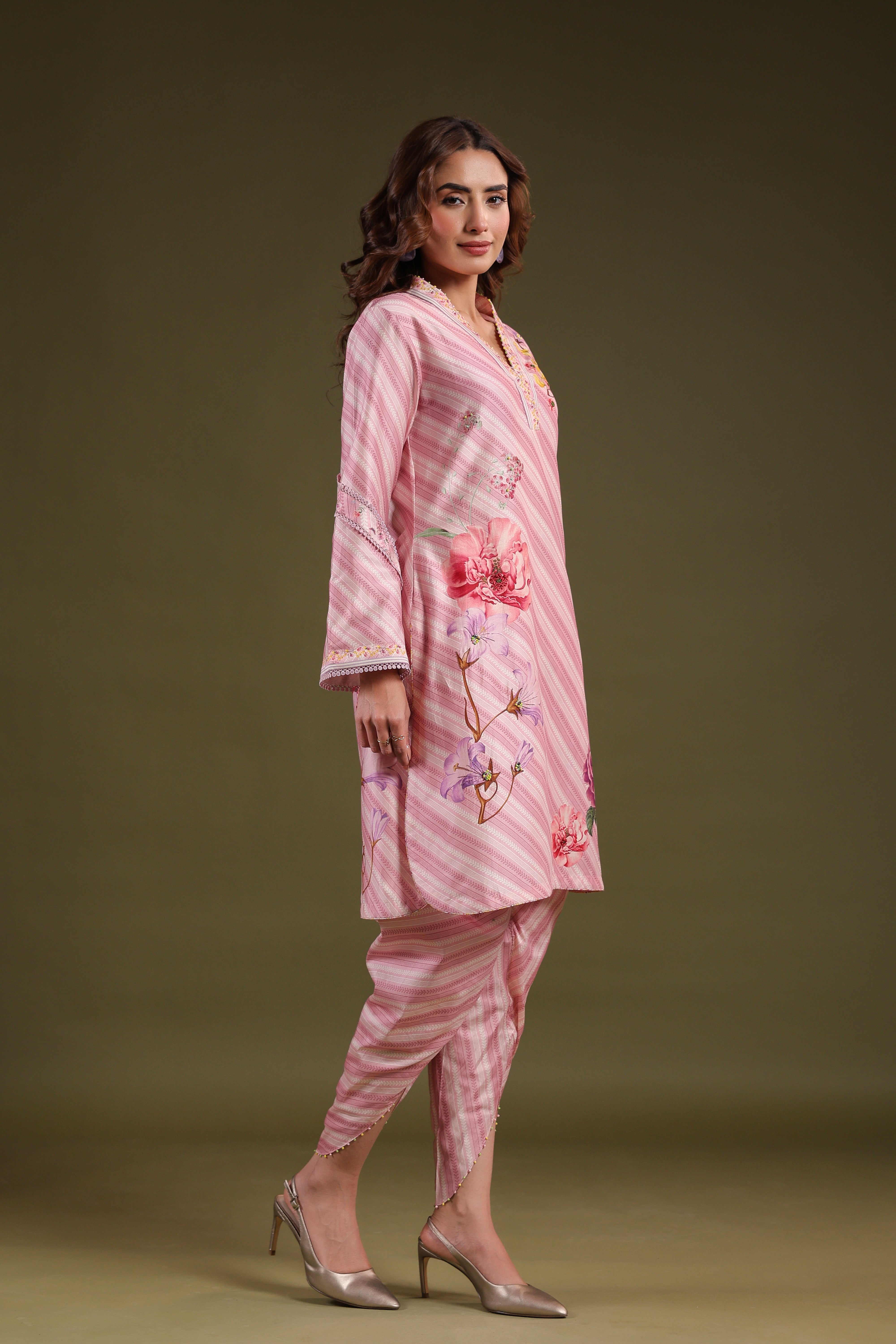 Noor Striped Kurti Set