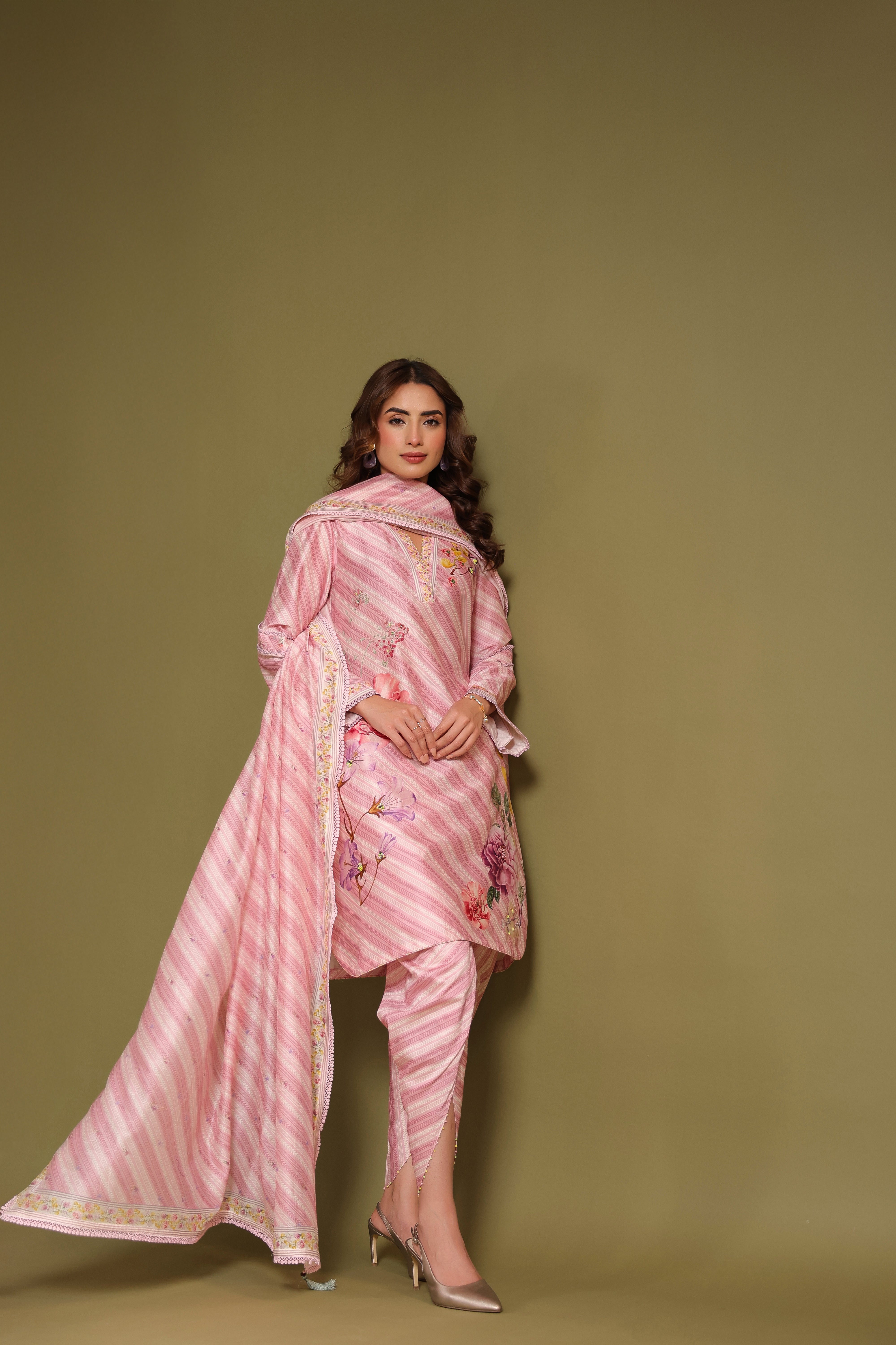 Noor Striped Kurti Set