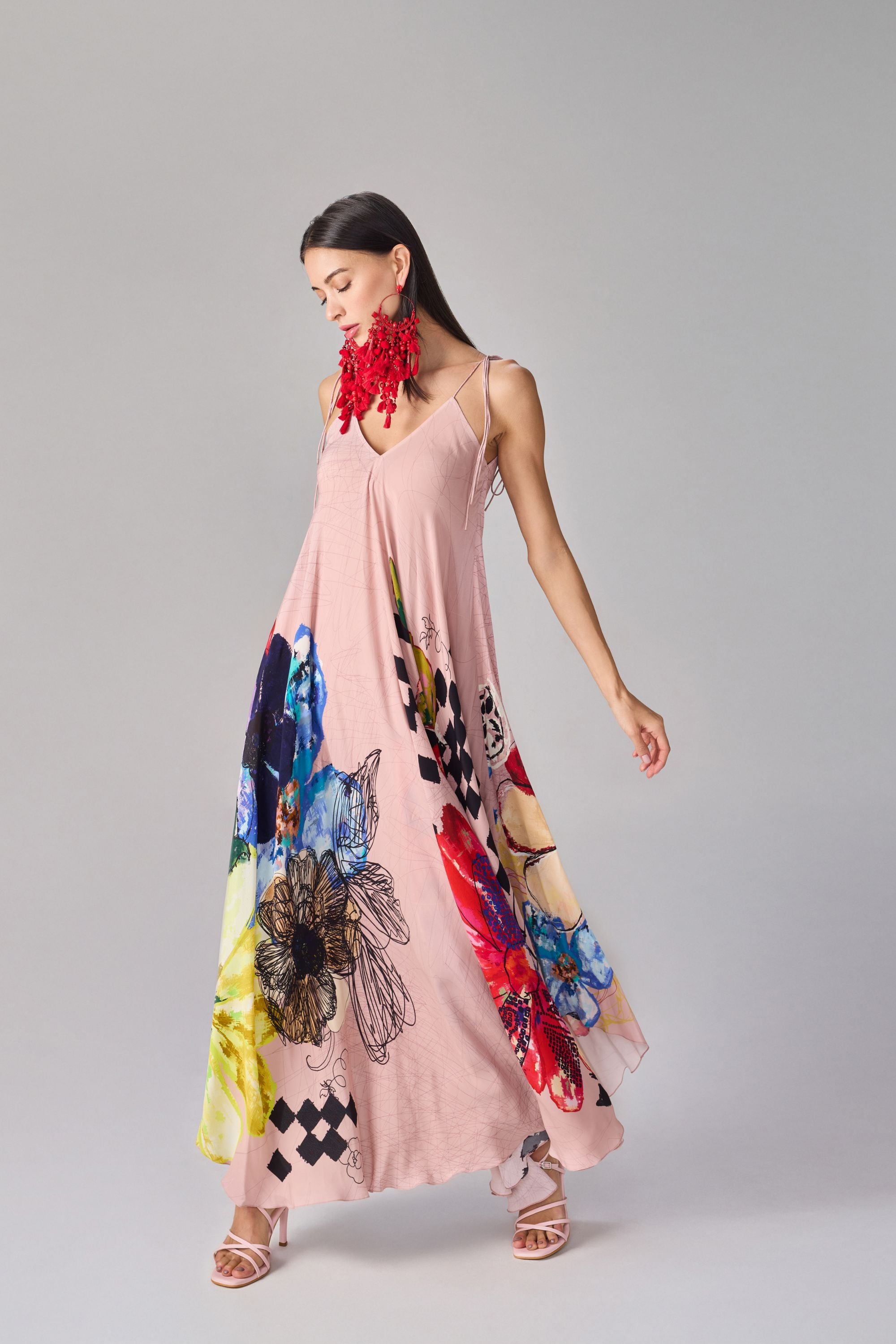 Peach Vintage Block Yazmine Dress