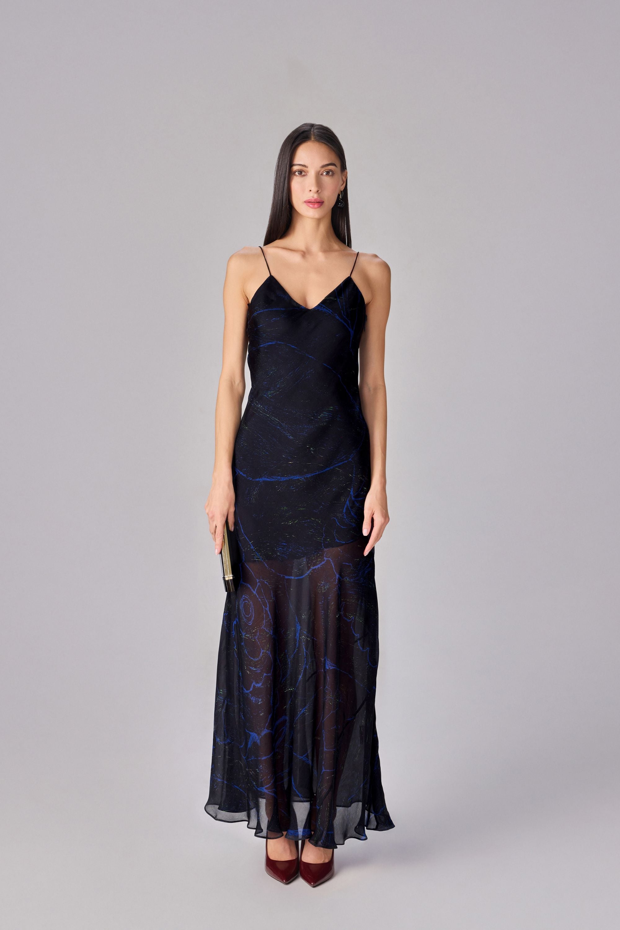 Black Scratch Flower Vihanna Dress