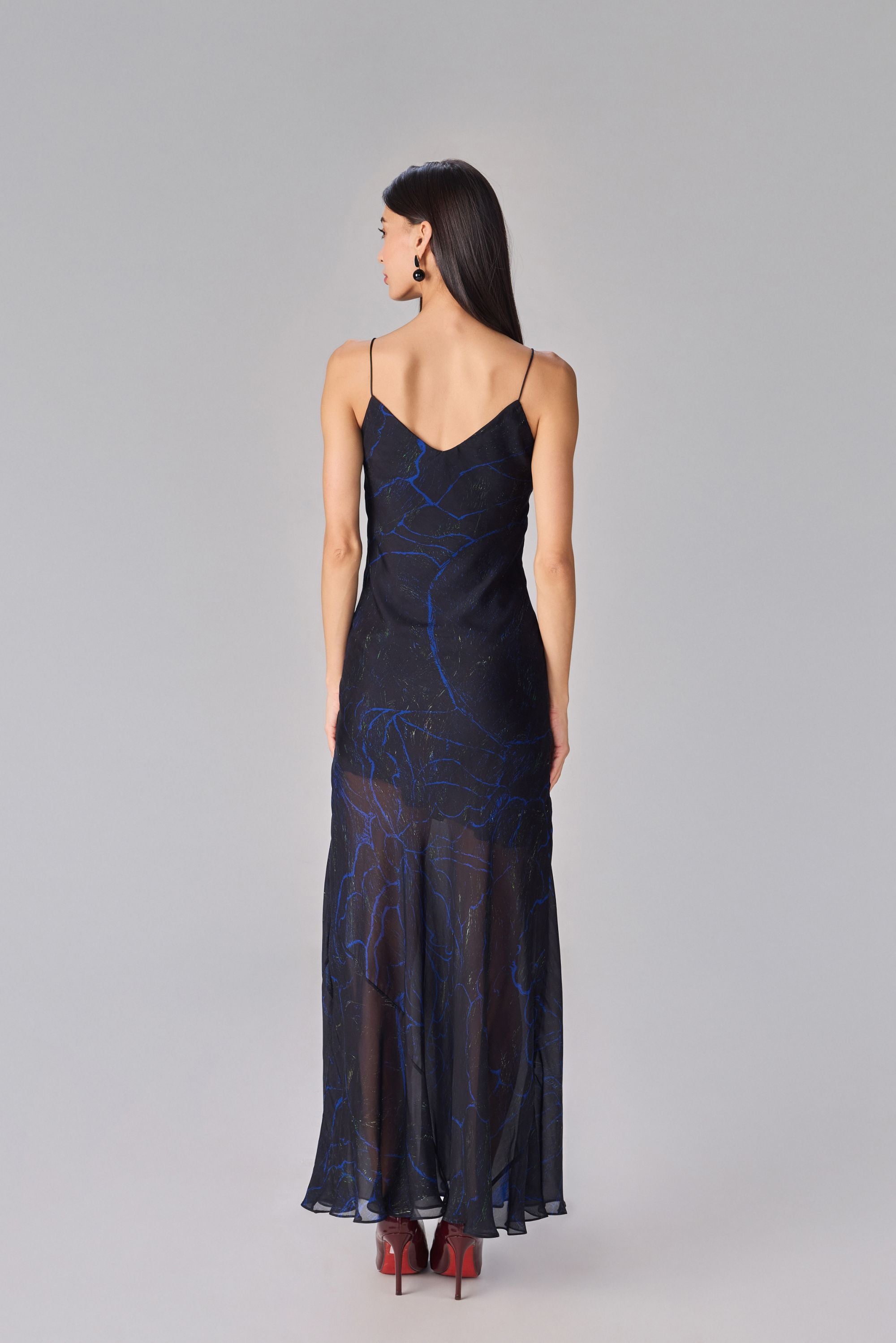 Black Scratch Flower Vihanna Dress