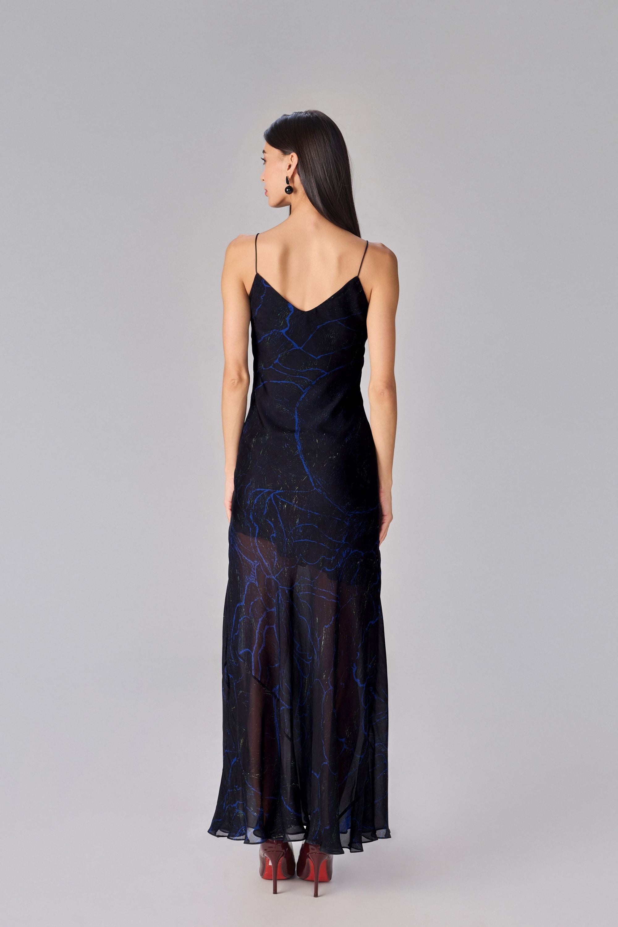 Black Scratch Flower Vihanna Dress