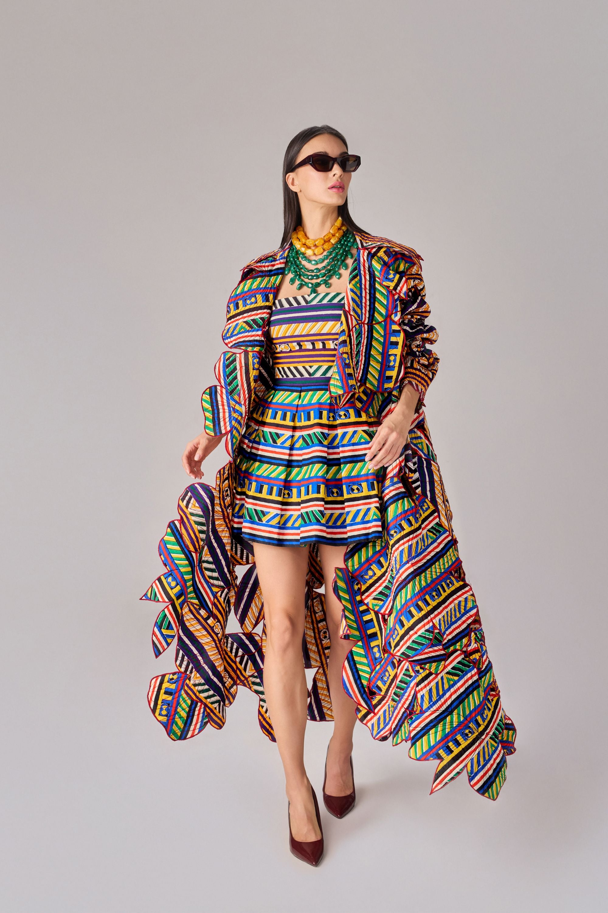 Green Yellow Stripe Fifi Dress