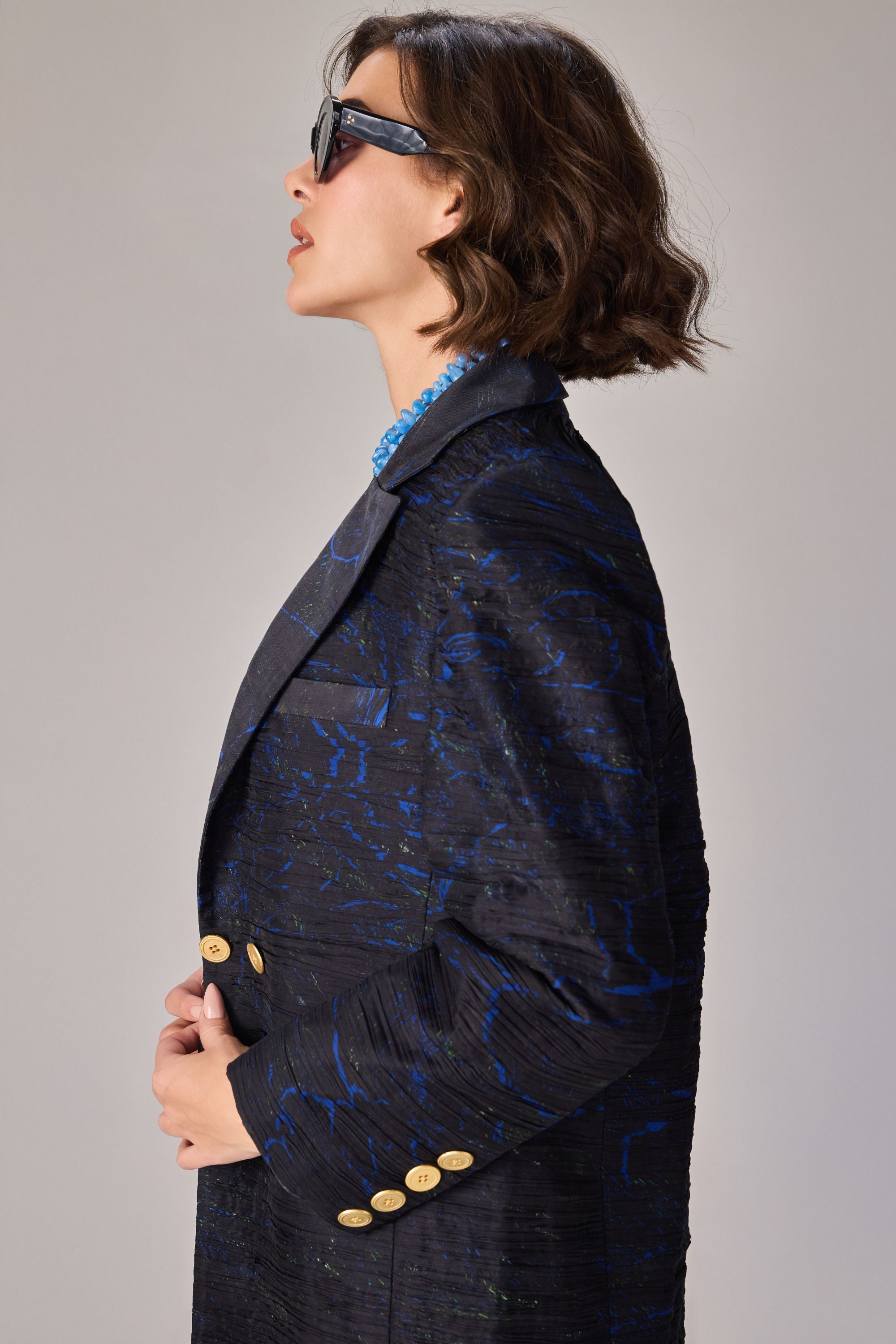Black Scratch Flower Kellie Blazer