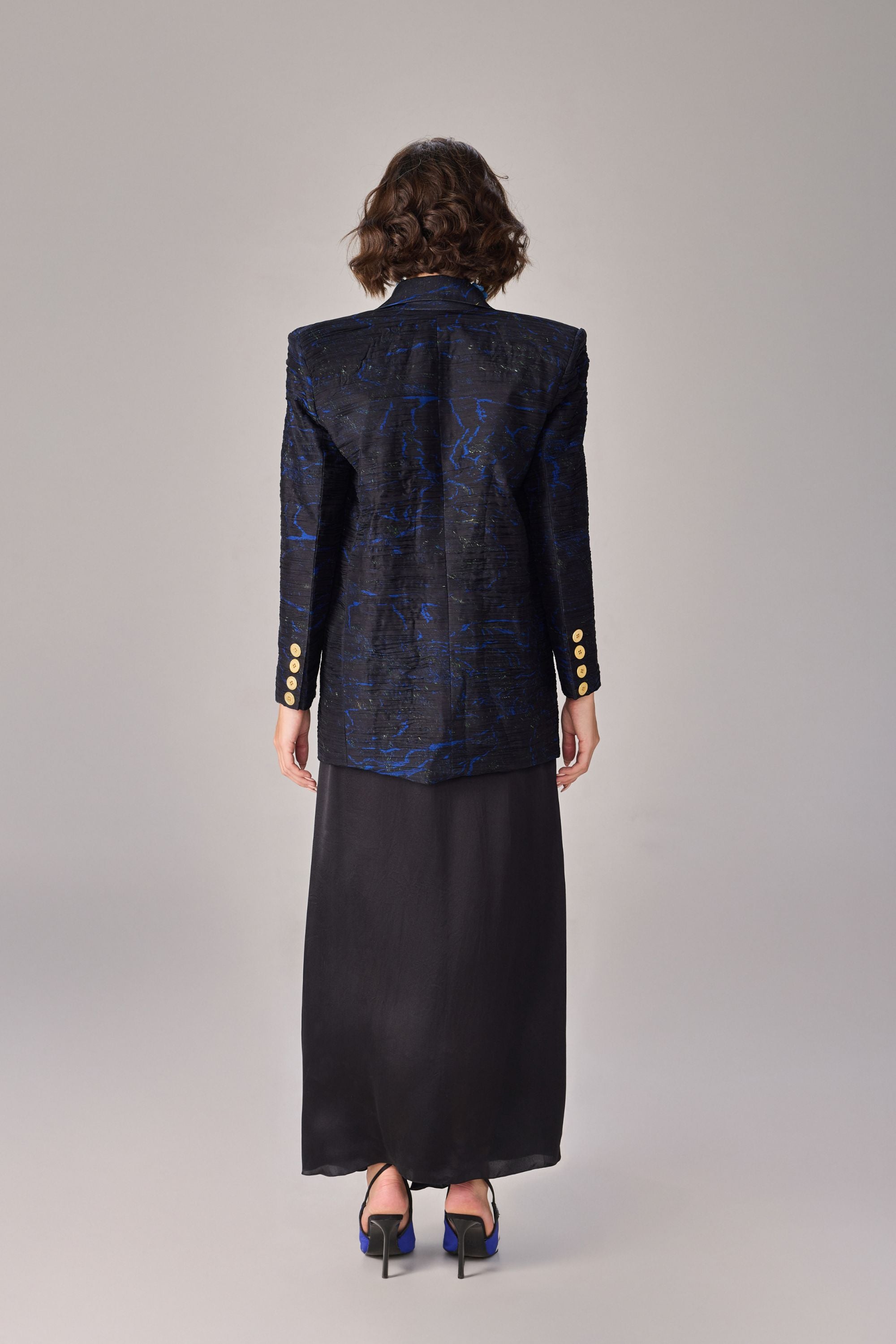 Black Scratch Flower Kellie Blazer