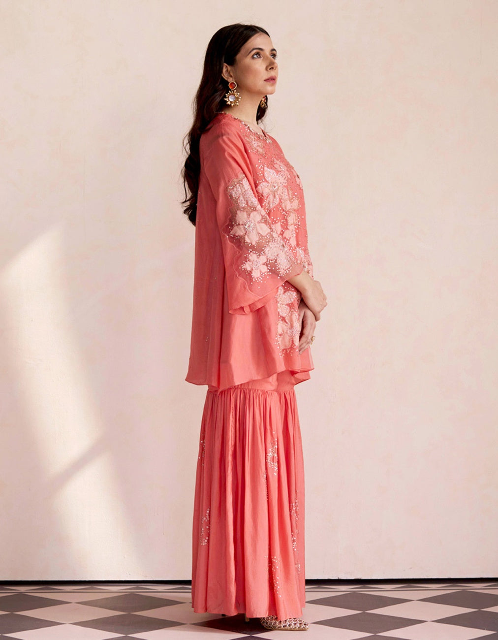Coral Sharara Set