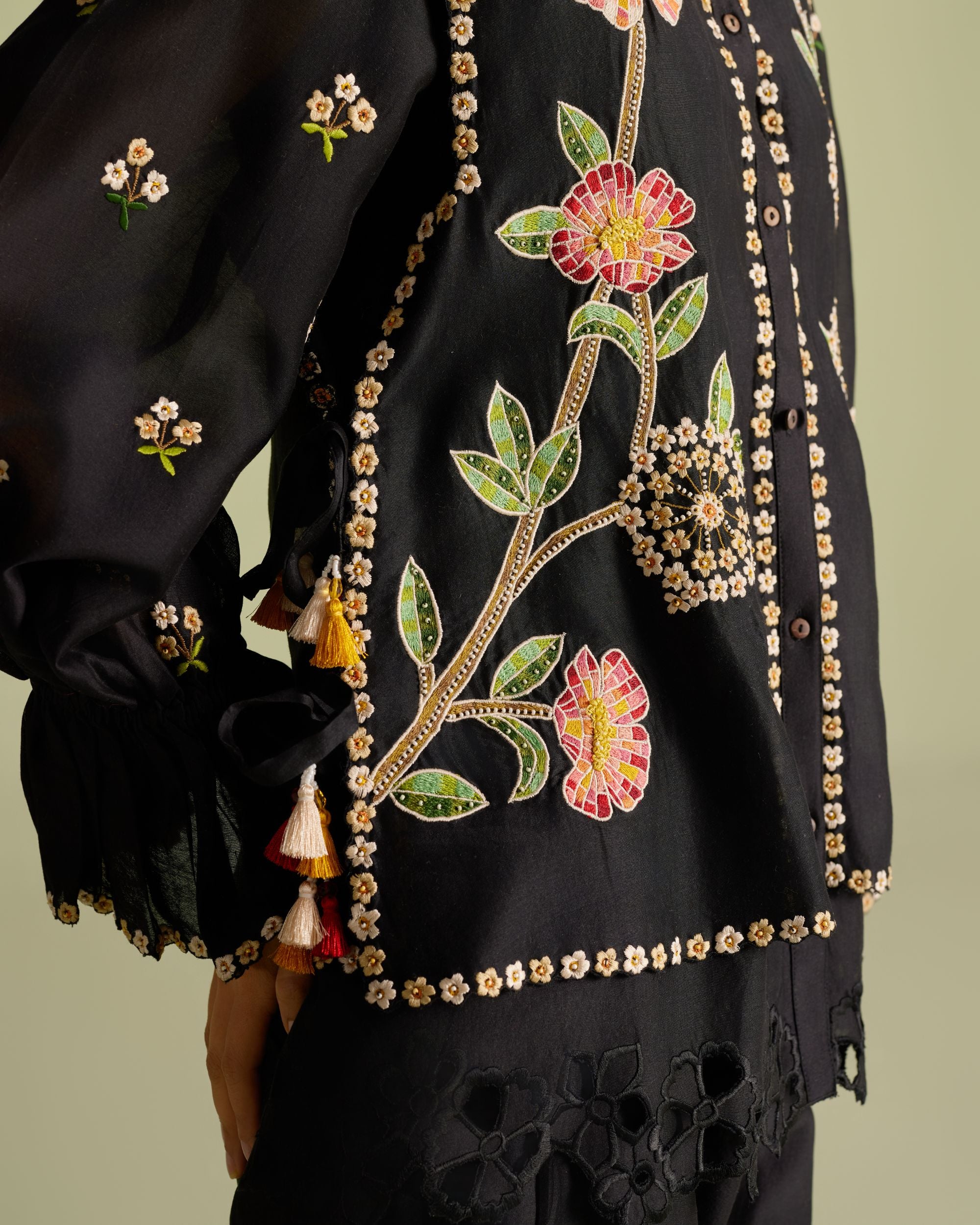 Black Mosaic Layered Shirt