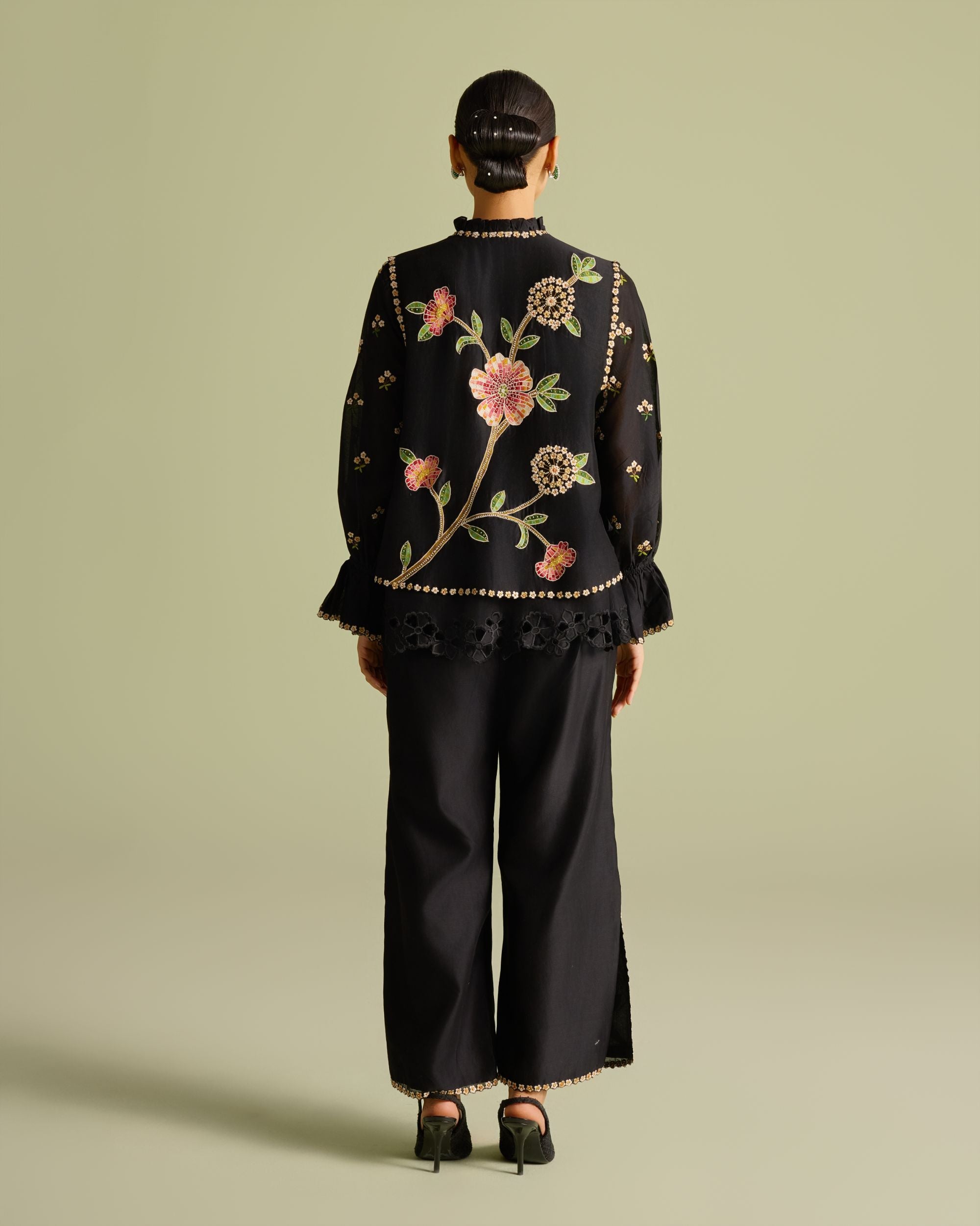 Black Mosaic Layered Shirt