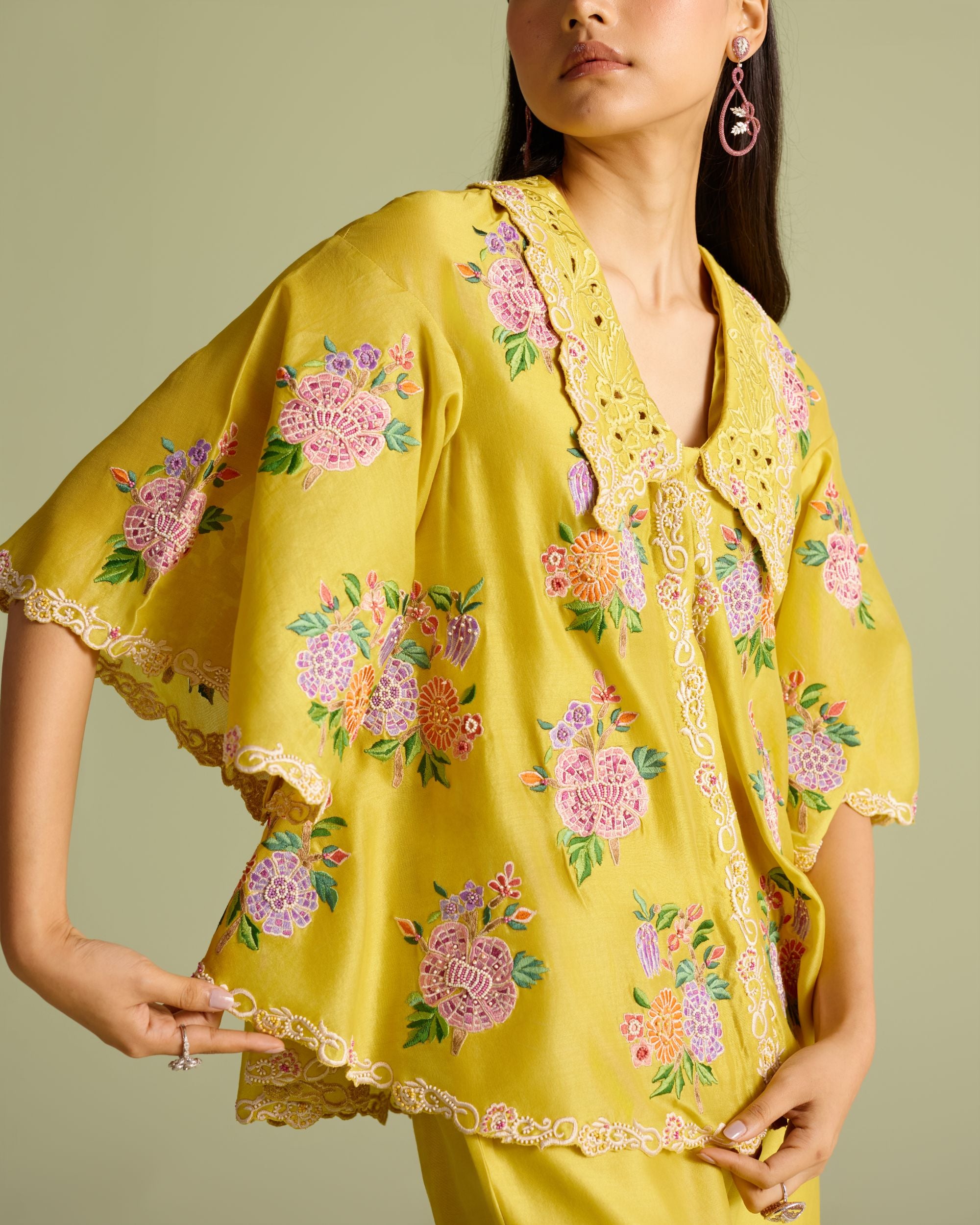 Yellow Floral Bunch Mosaic Shirt