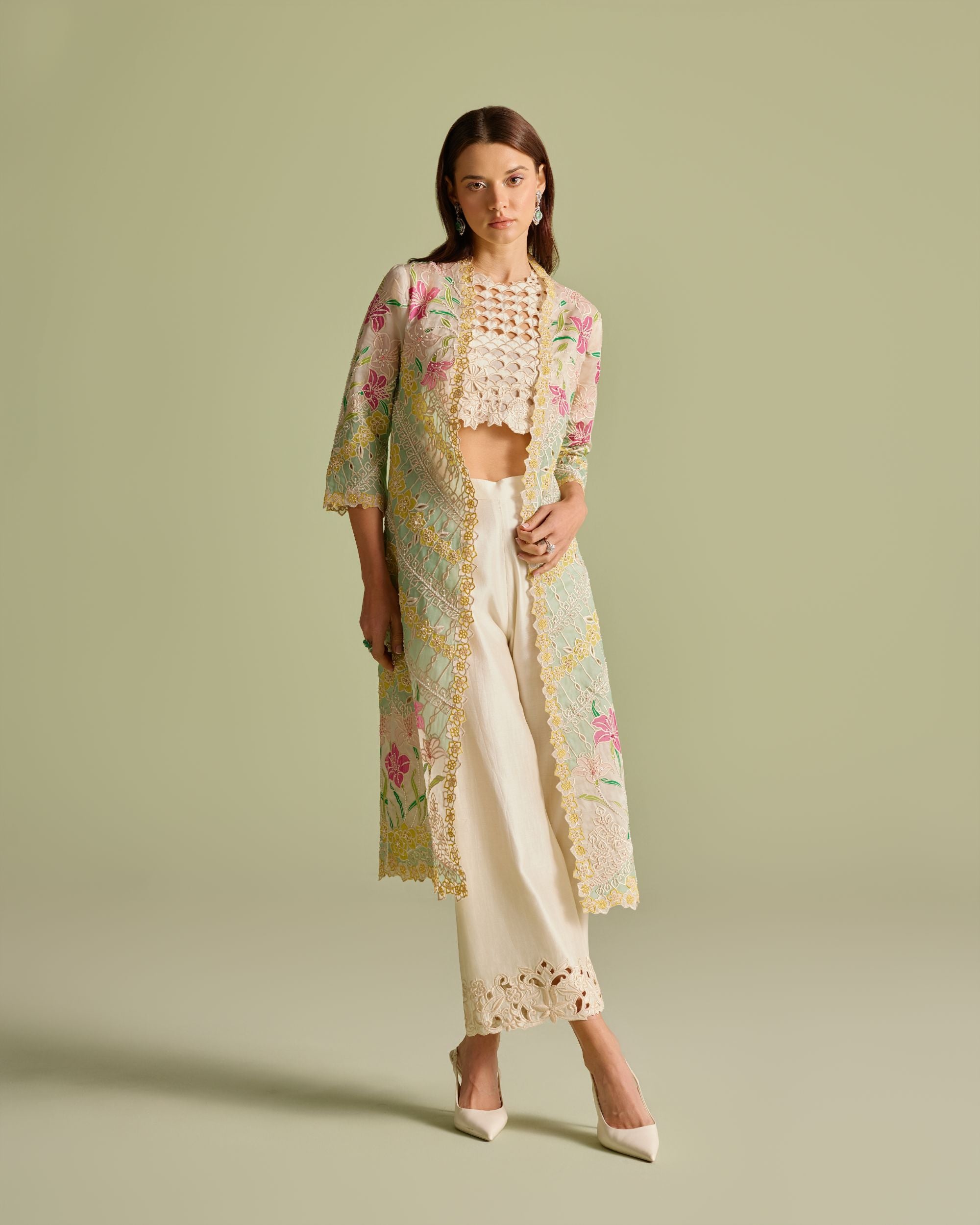 Ivory Cutwork Crop Top