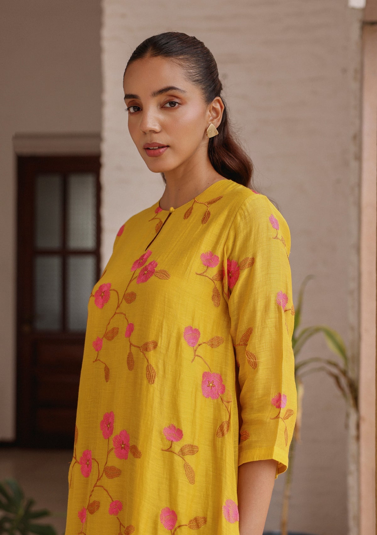 Canary Bloom Embroidered Co-ord Set