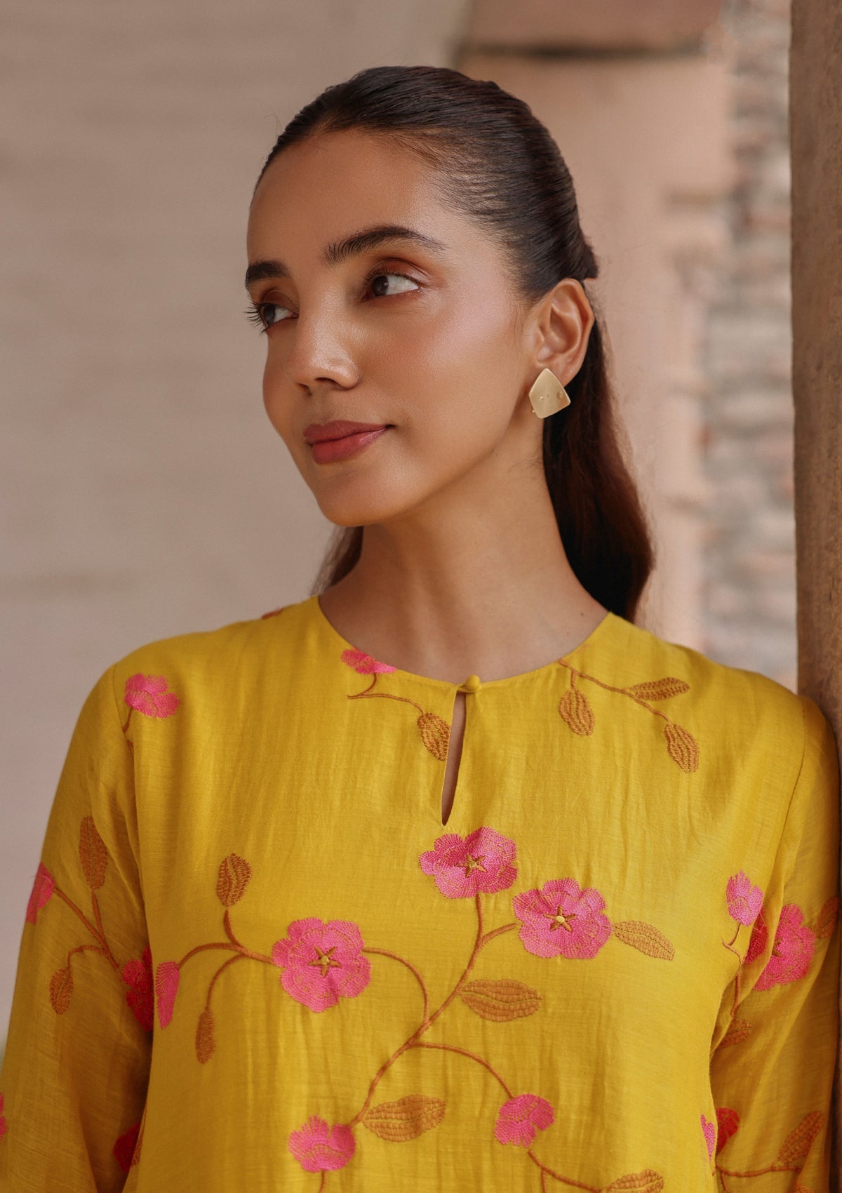 Canary Bloom Embroidered Co-ord Set