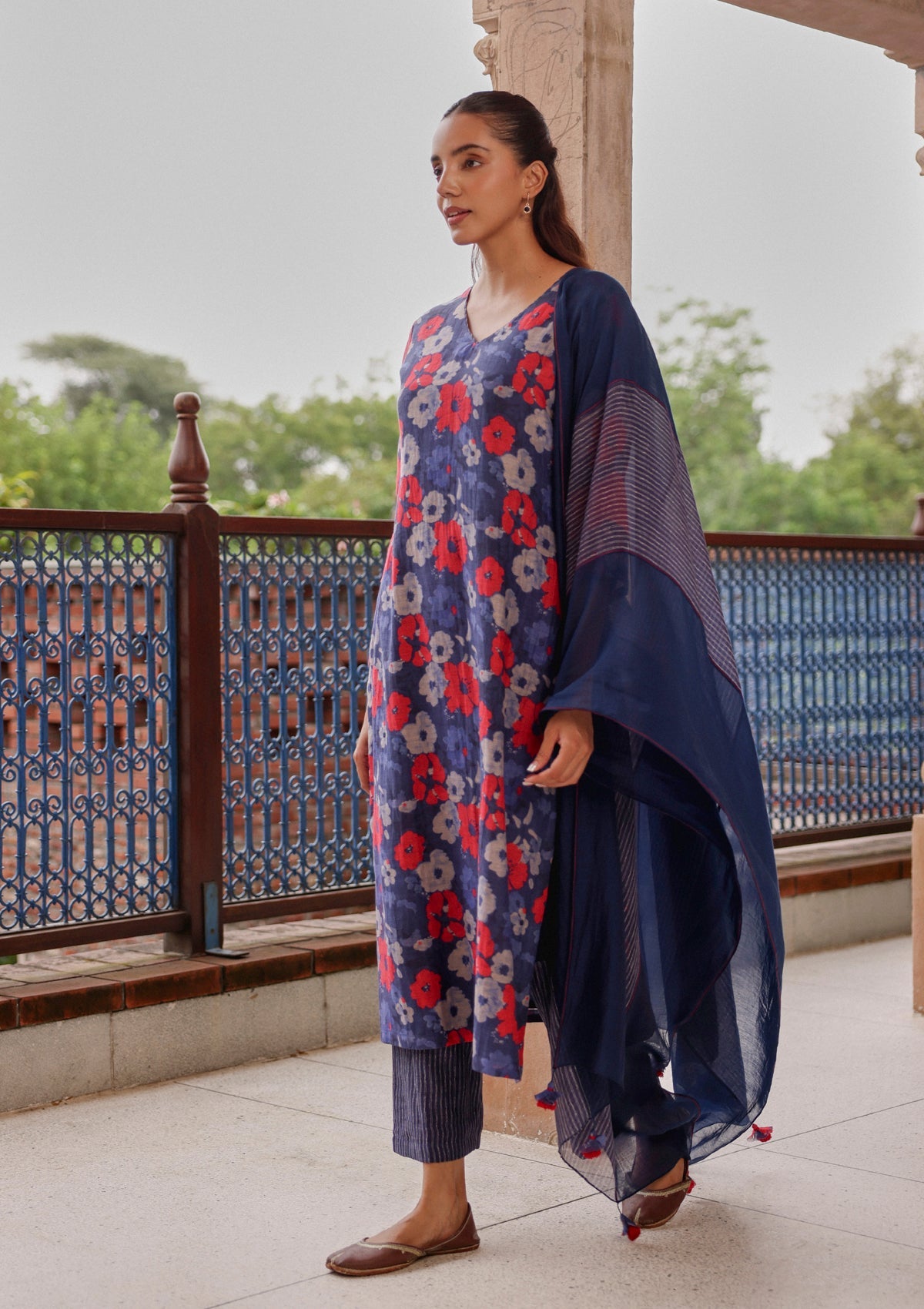 Indigo Bloom Kurta Set