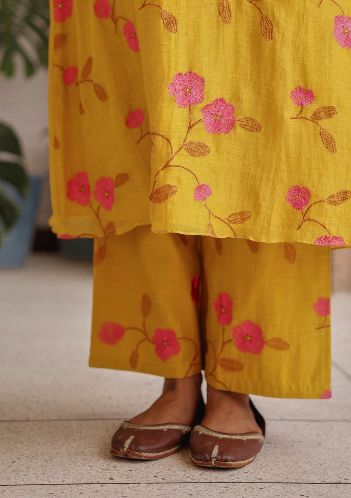 Canary Bloom Embroidered Co-ord Set