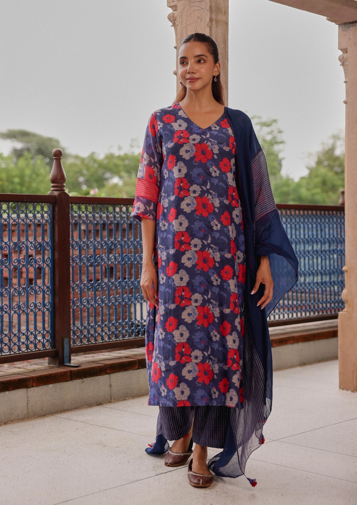 Indigo Bloom Kurta Set