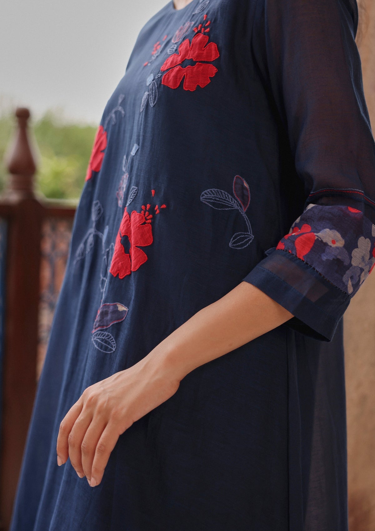 Indigo Applique Bloom Co-ord Set