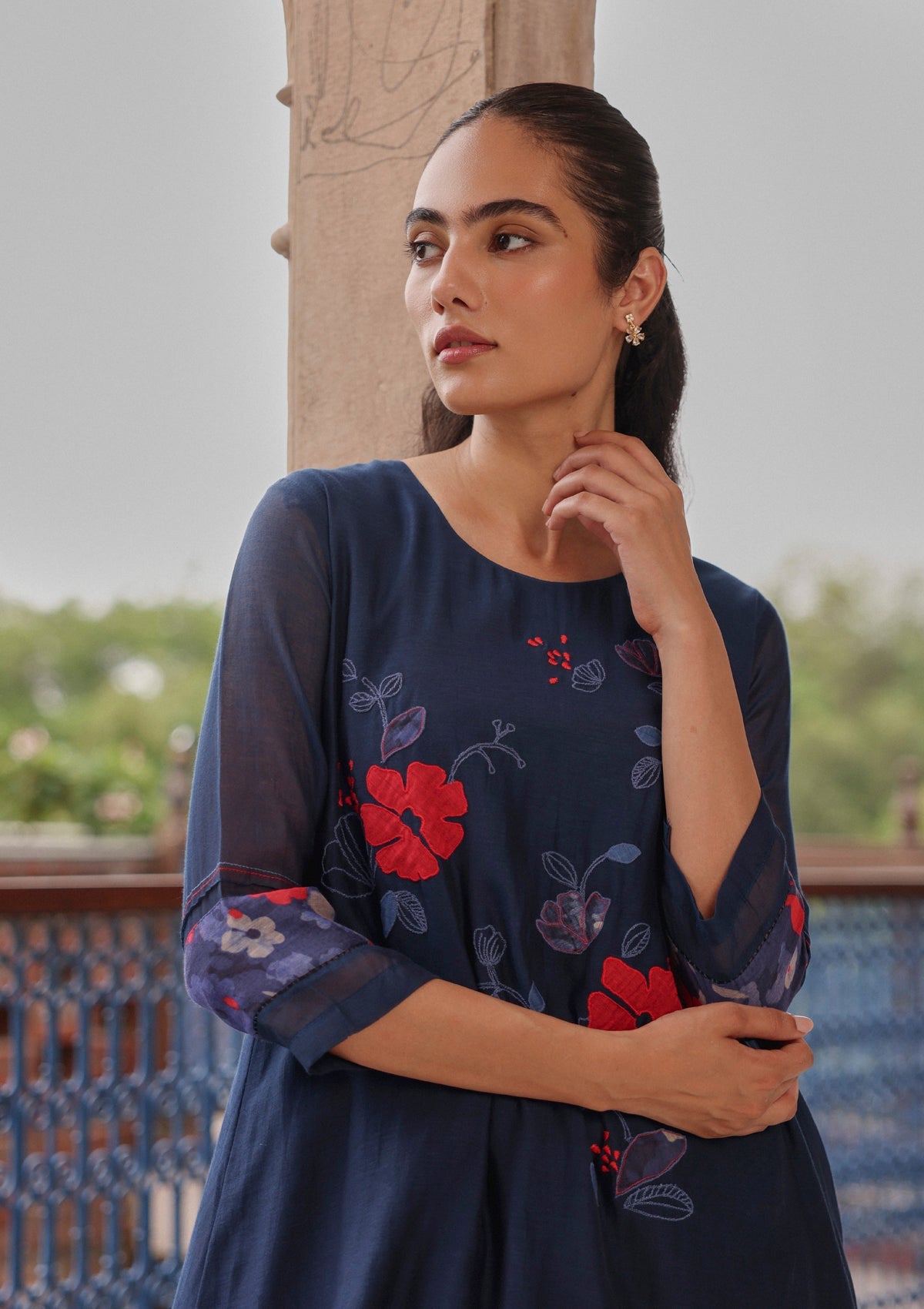 Indigo Applique Bloom Co-ord Set