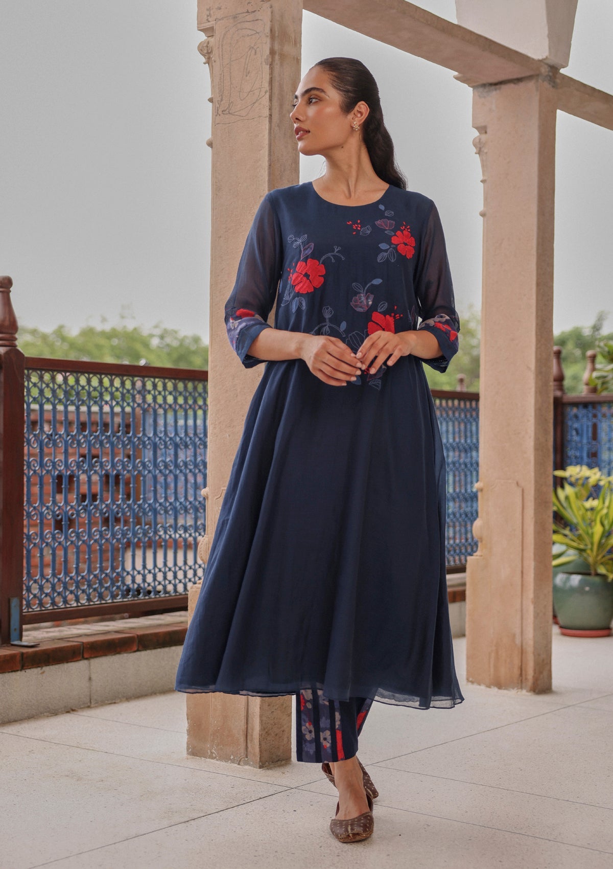 Indigo Applique Bloom Co-ord Set