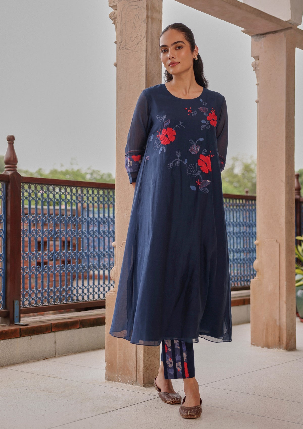 Indigo Applique Bloom Co-ord Set