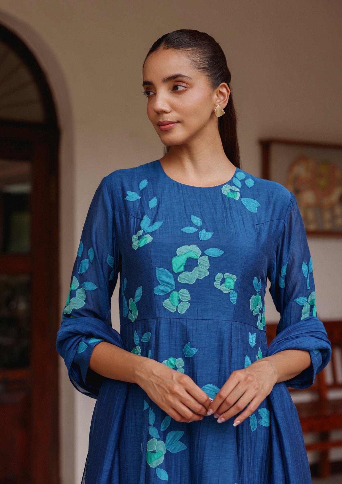 Indigo Bloom Anarkali