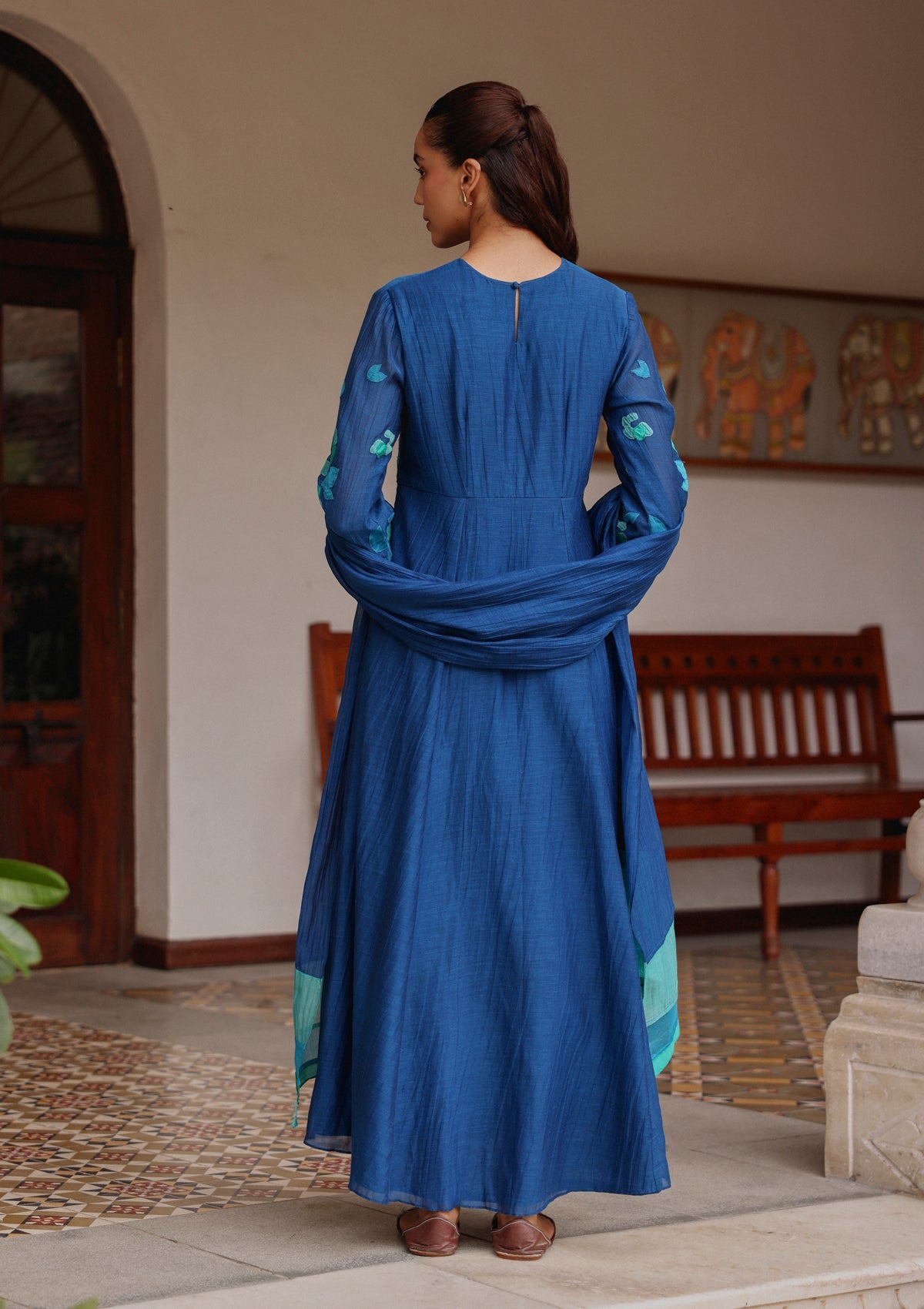 Indigo Bloom Anarkali