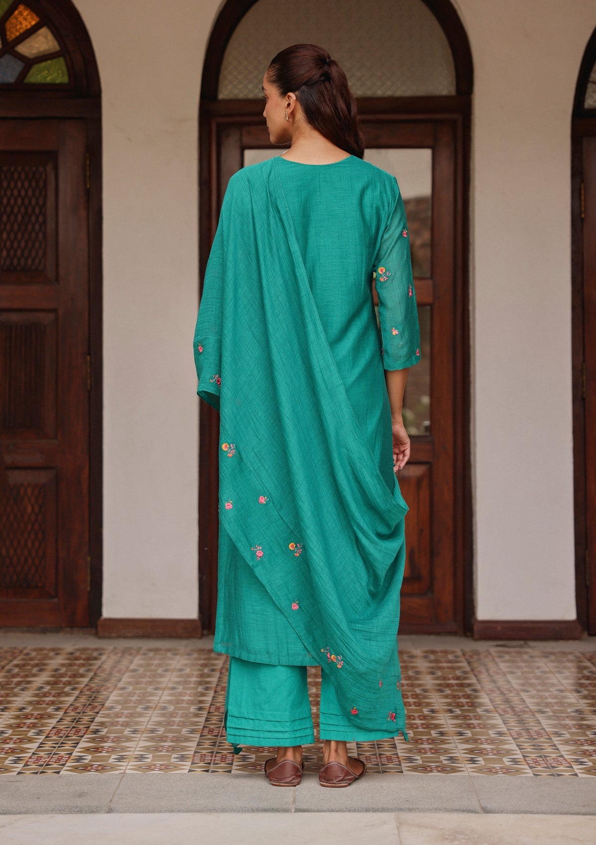 Teal Bloom Kurta Set