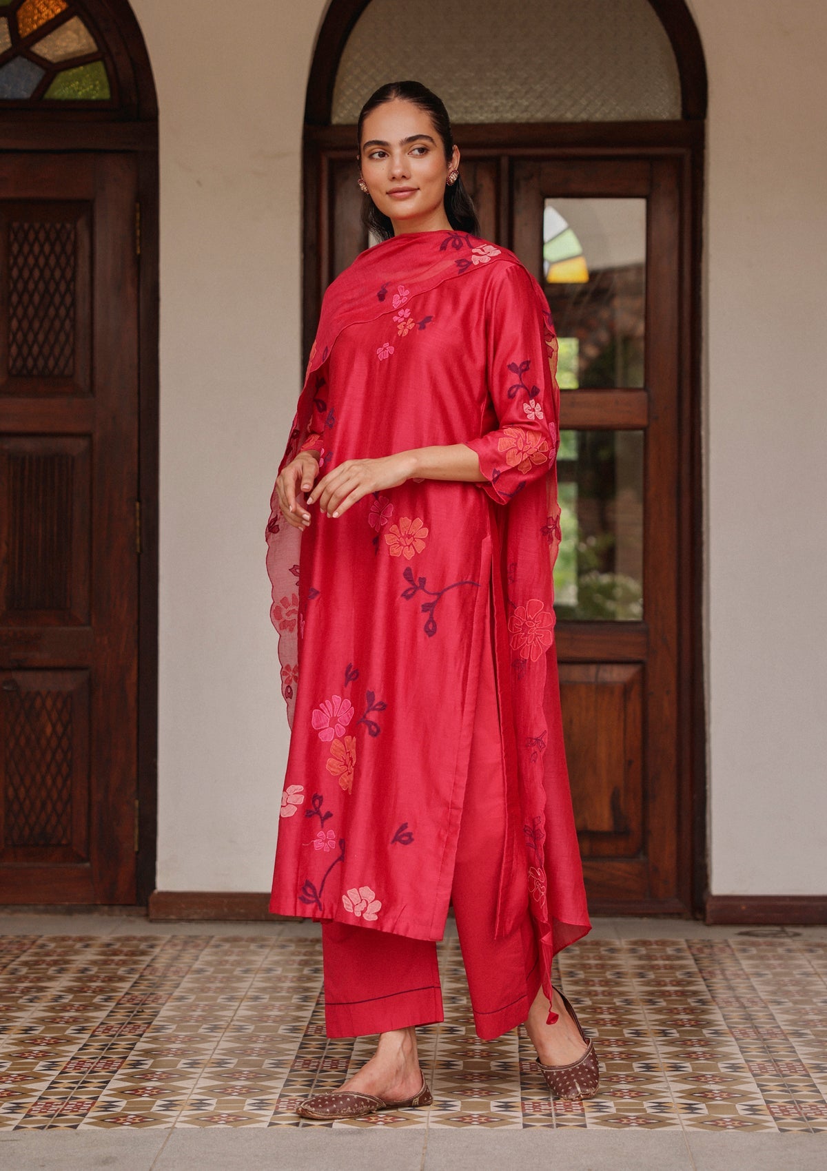 Rosewood Applique Kurta Set