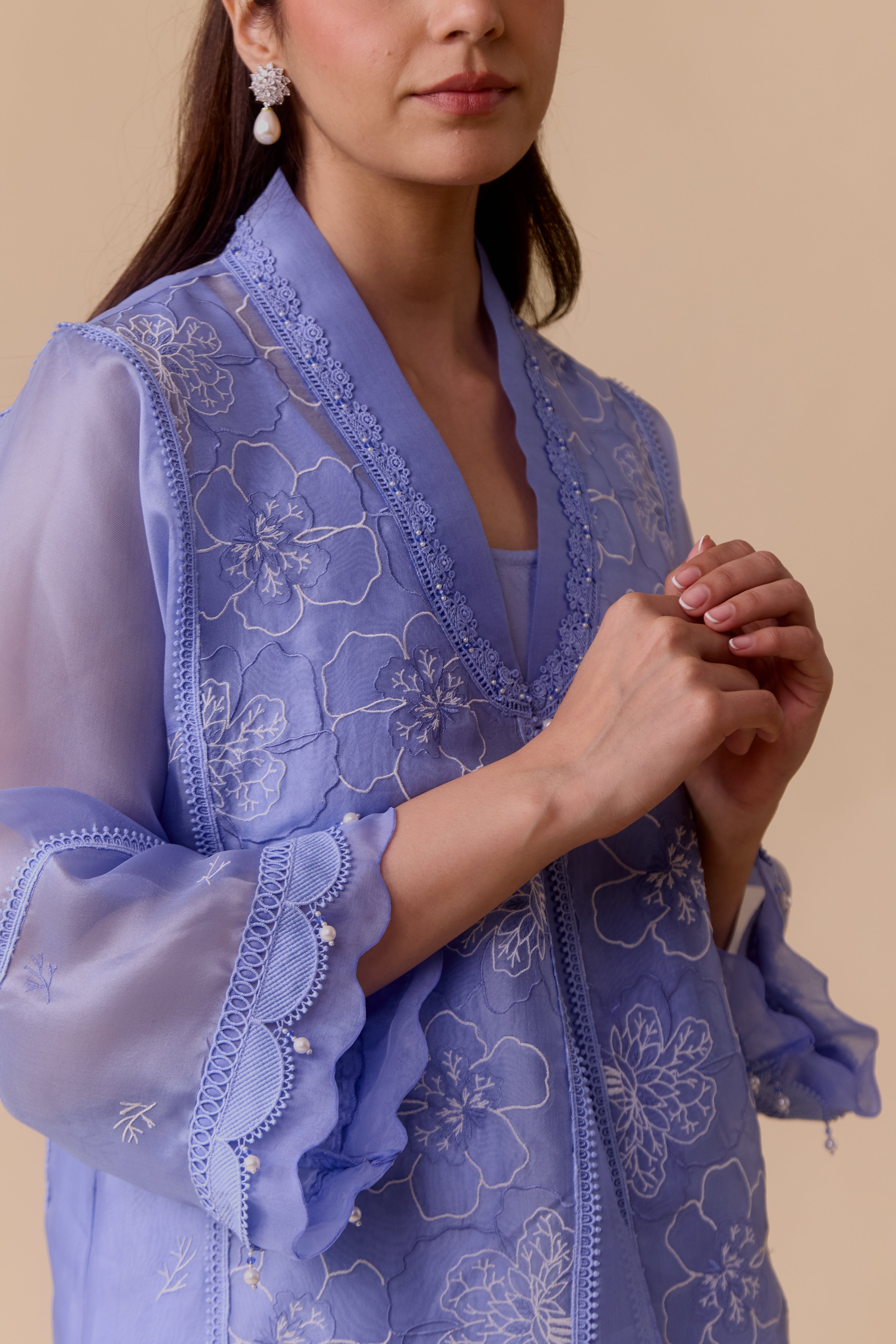 Ambreen Blue choga style kurta set