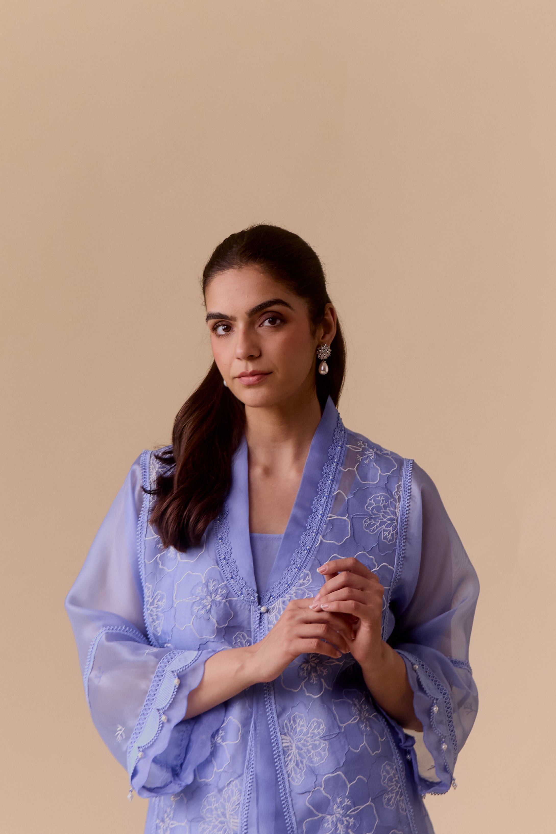 Ambreen Blue choga style kurta set