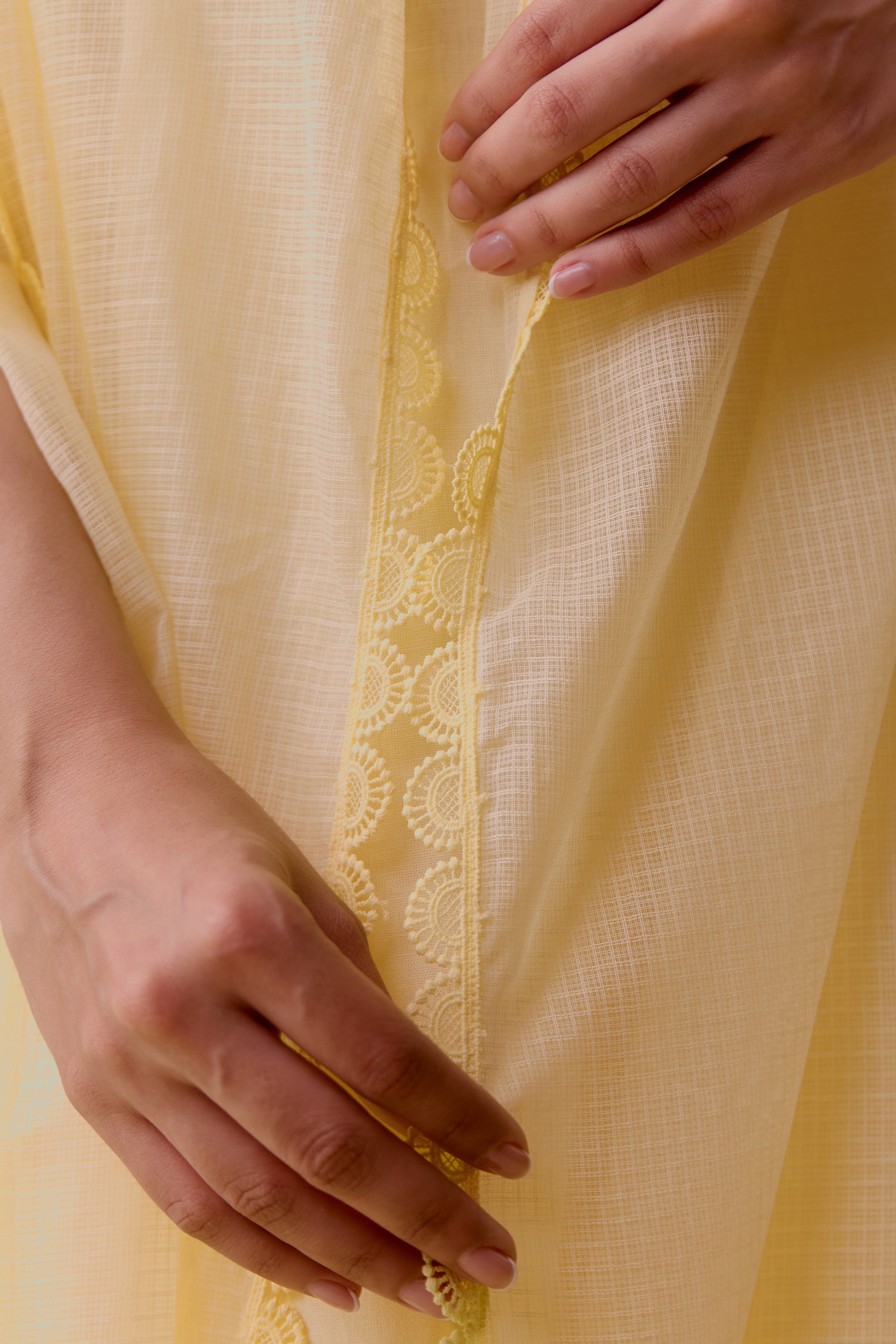 Rachel Yellow summer cotton kurta set