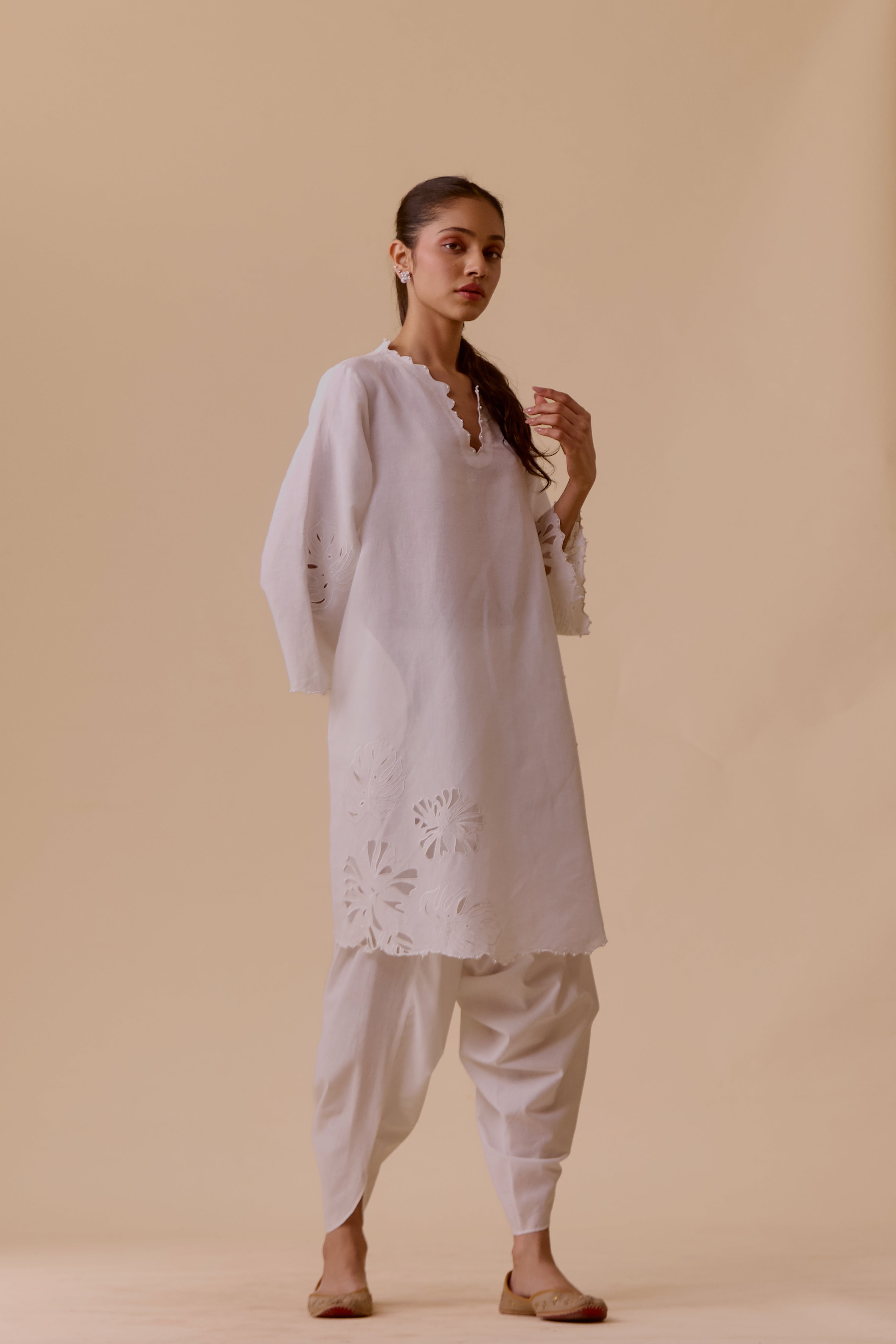 Resham Ivory choga style kurta set