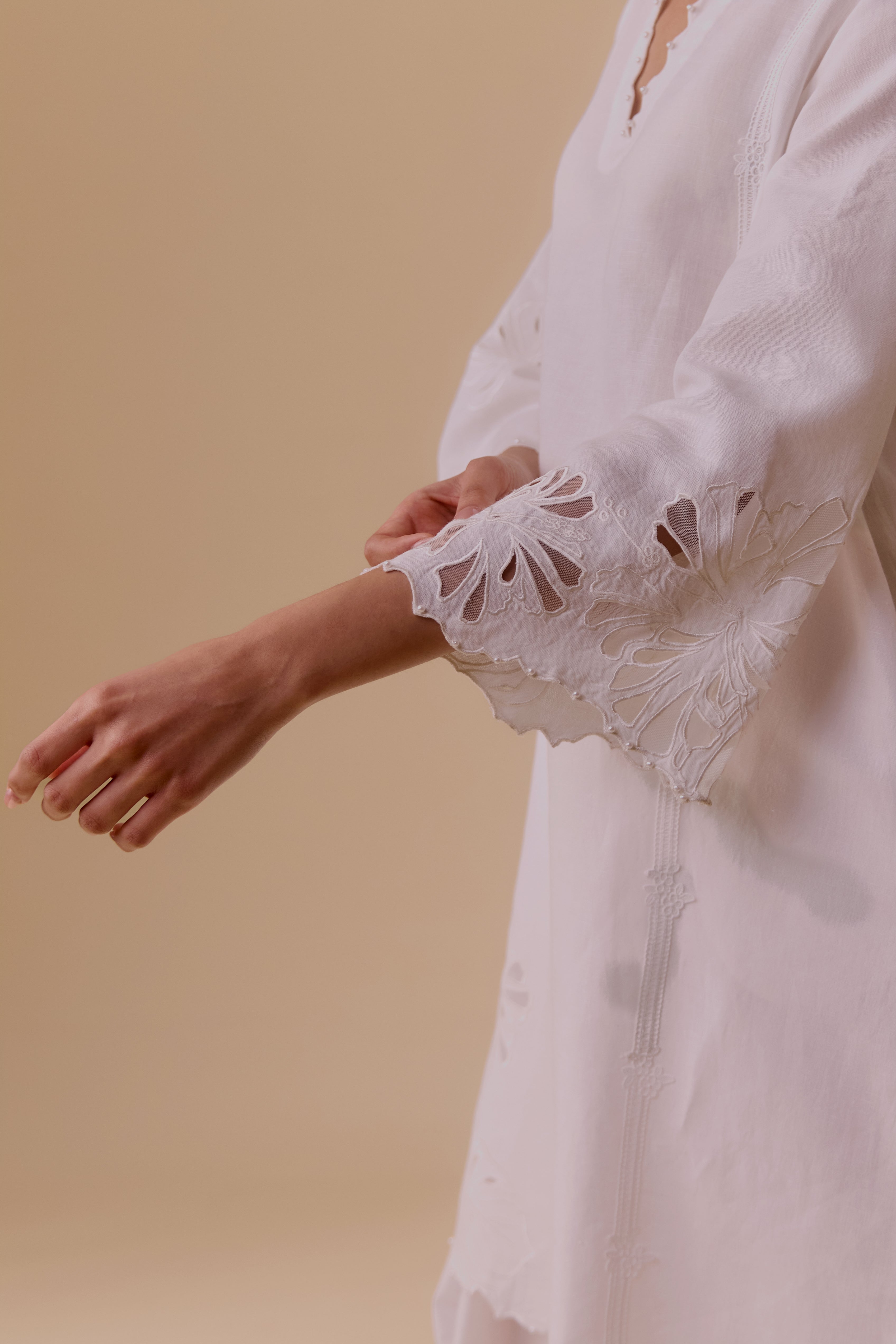 Resham Ivory choga style kurta set