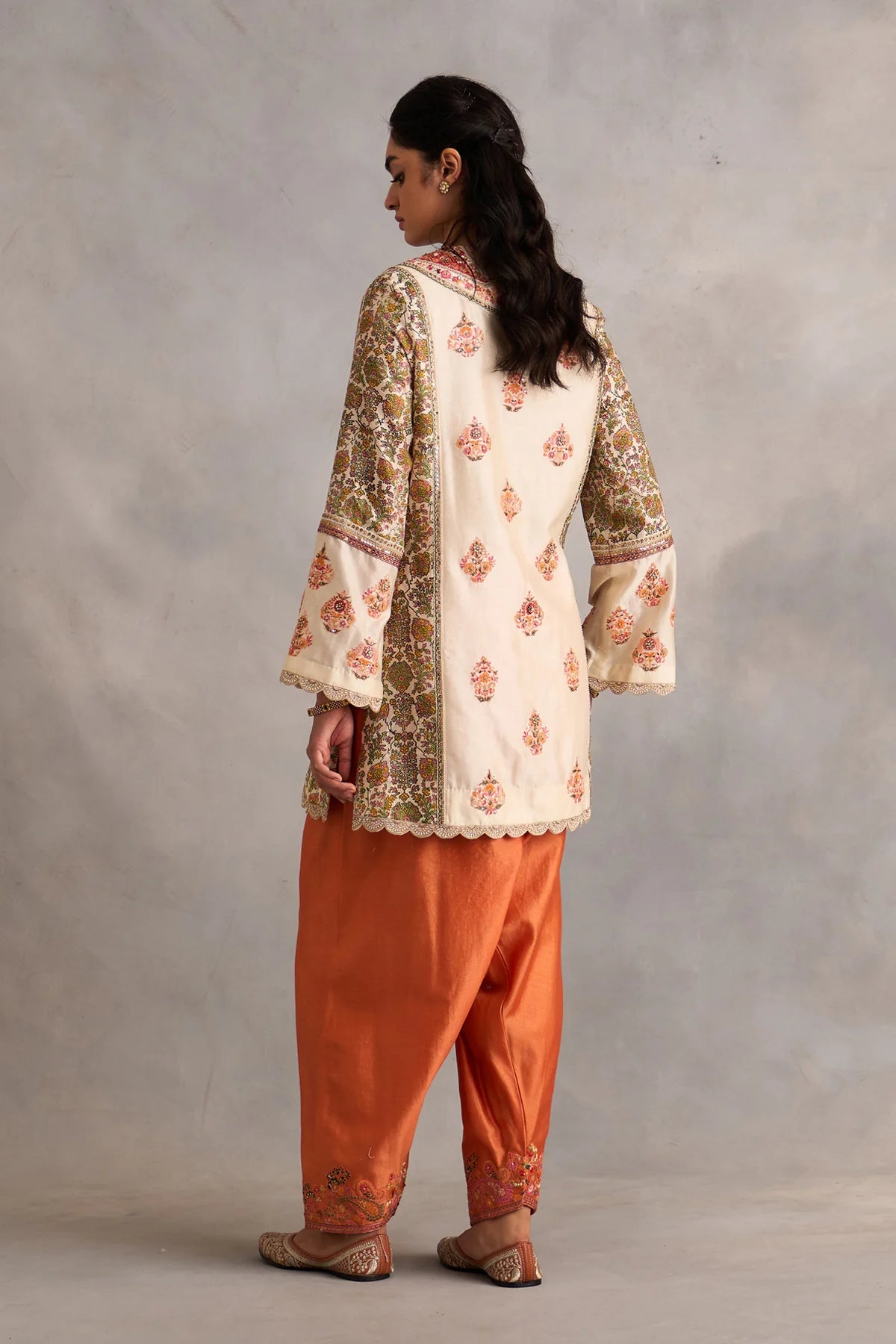 Ivory Printed Short Kurti With Salwar