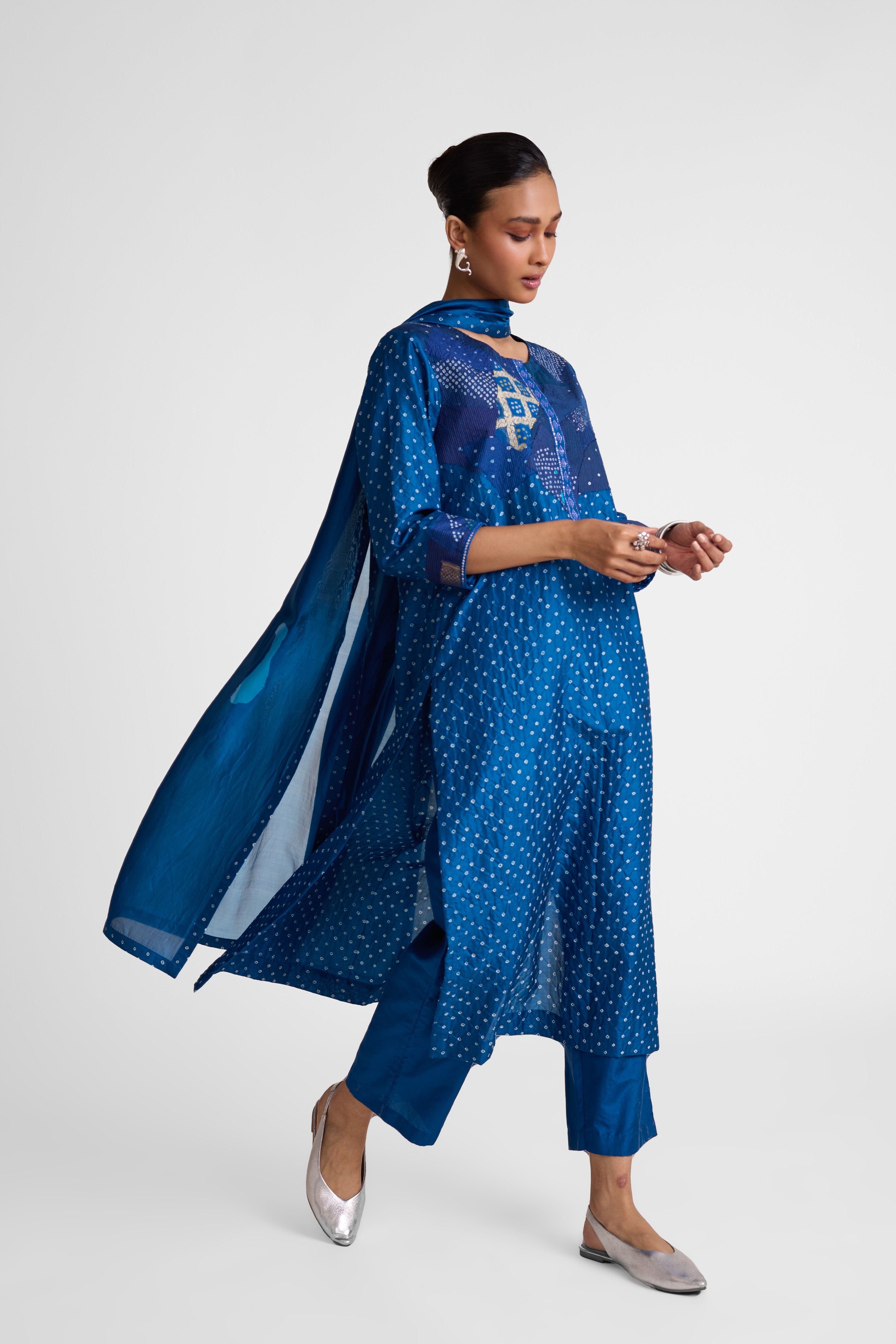 Boro Yoke Suit Set - Navy Blue