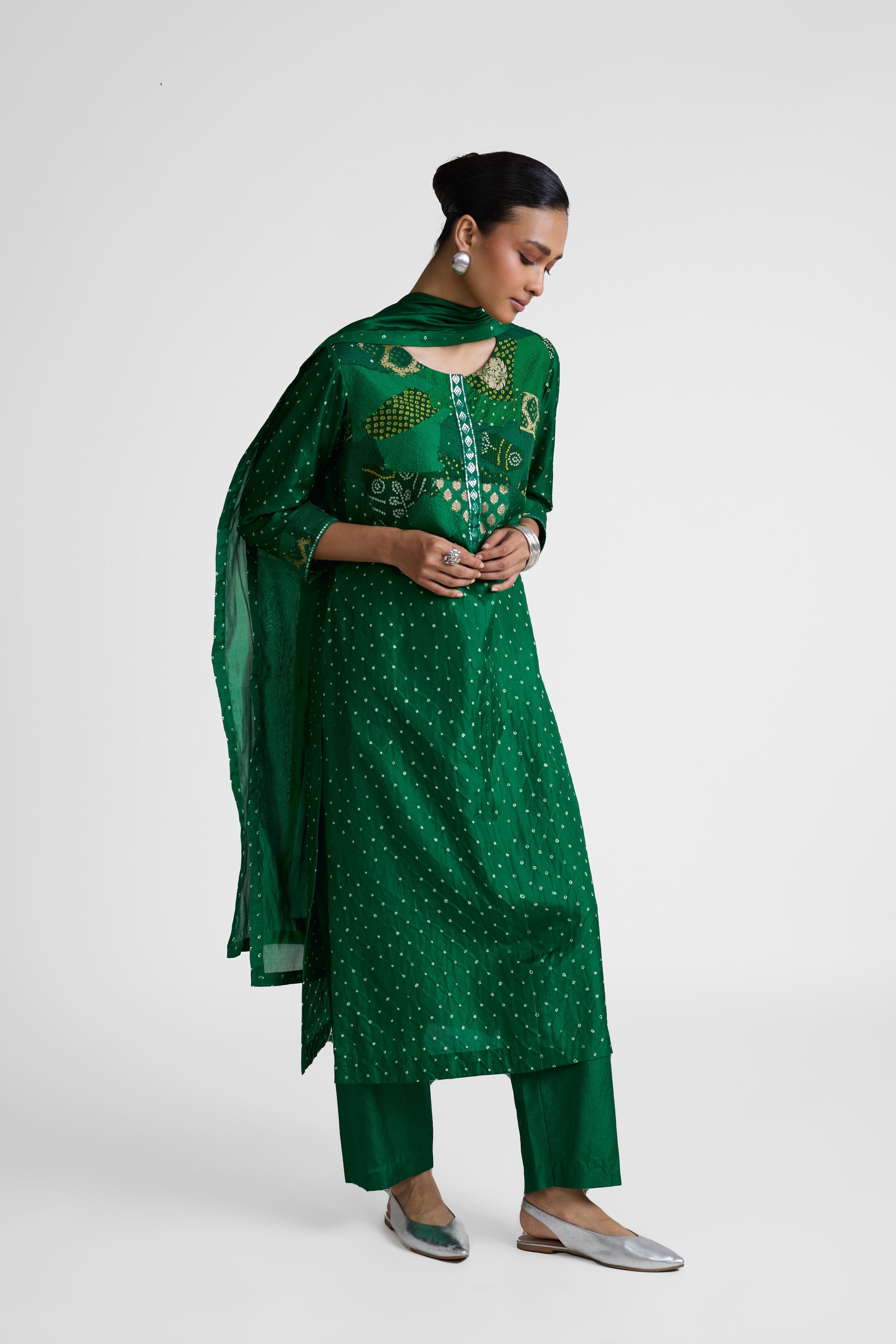 Boro Yoke Suit Set - Green