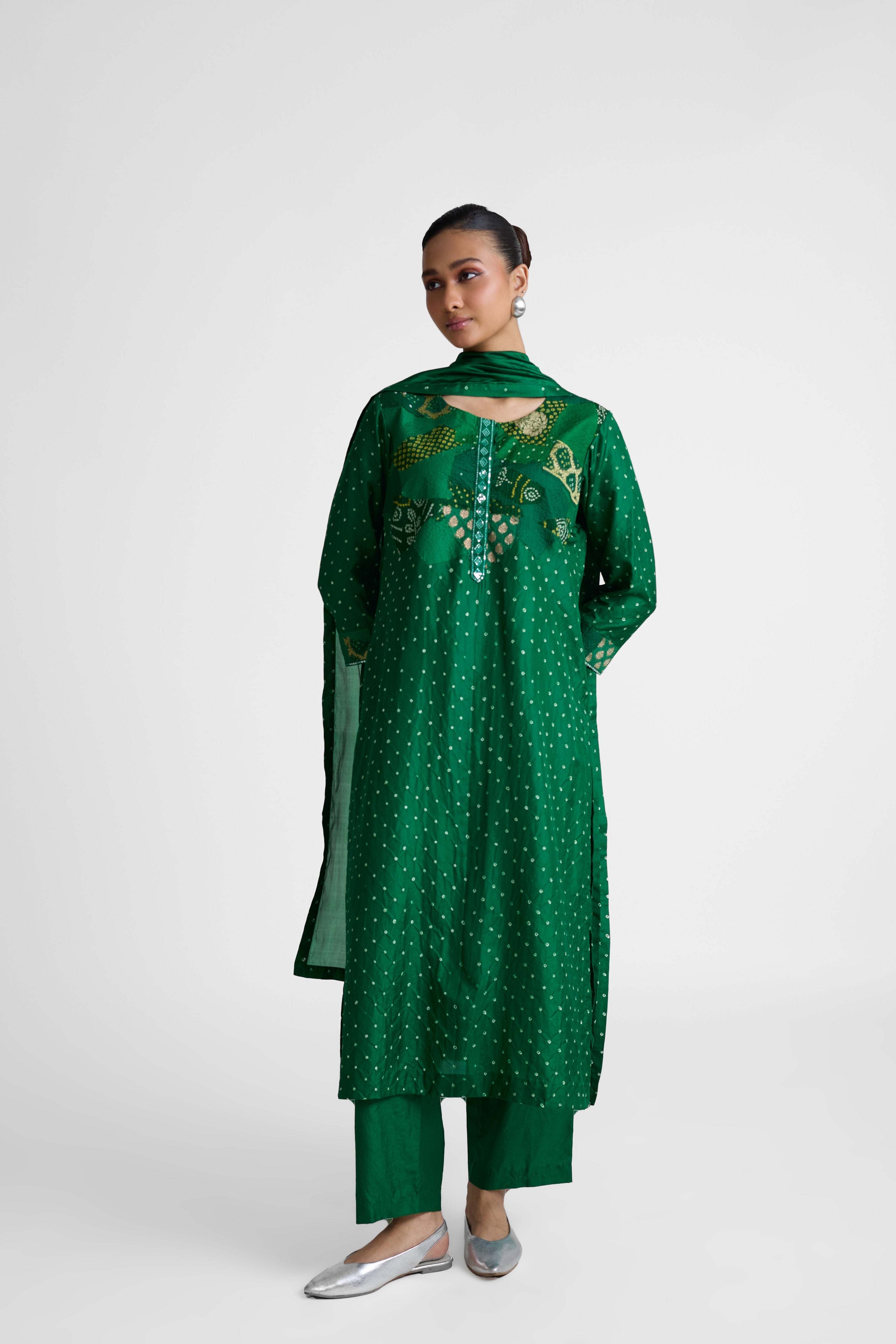 Boro Yoke Suit Set - Green