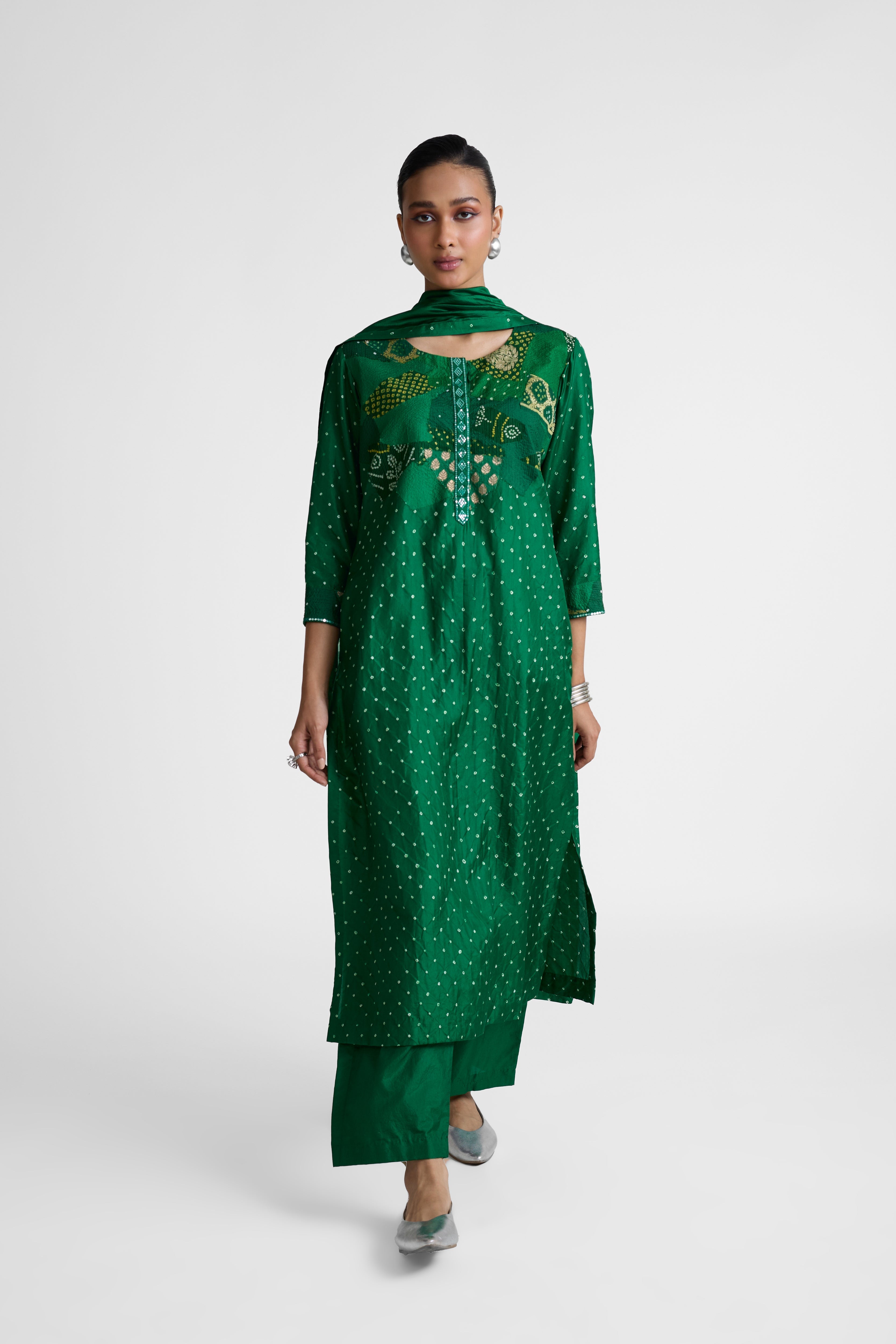 Boro Yoke Suit Set - Green