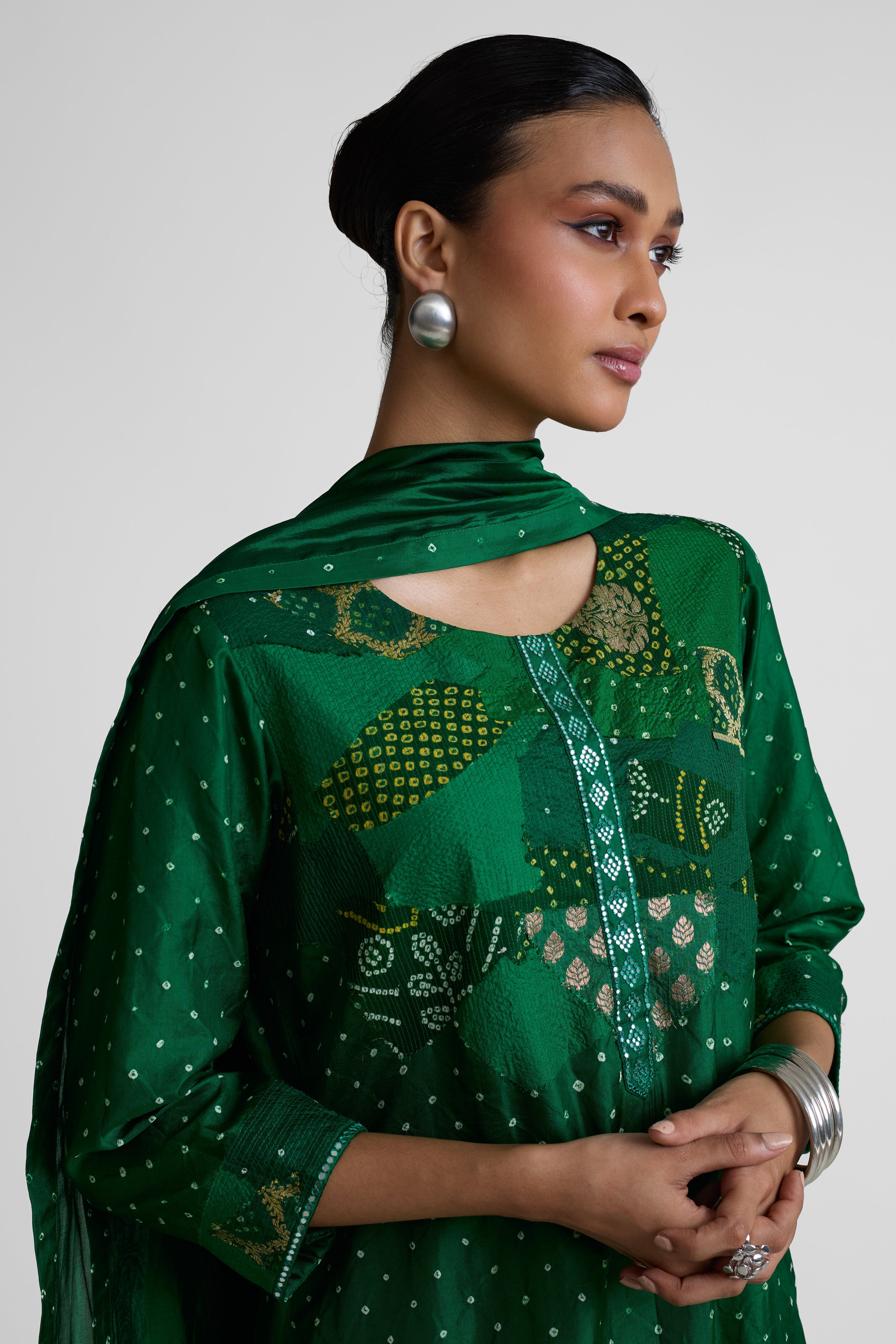 Boro Yoke Suit Set - Green