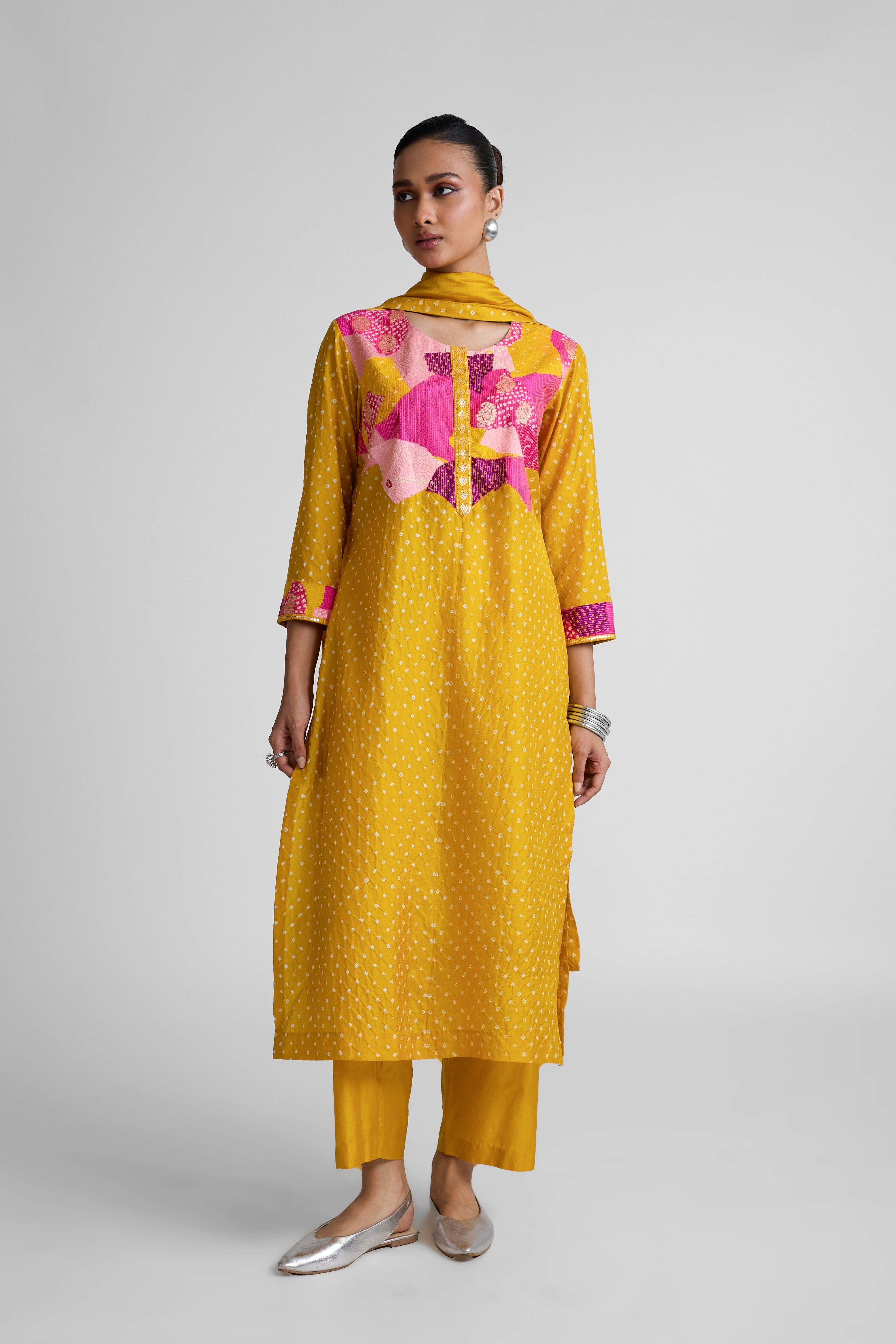 Boro Yoke Suit Set - Mustard