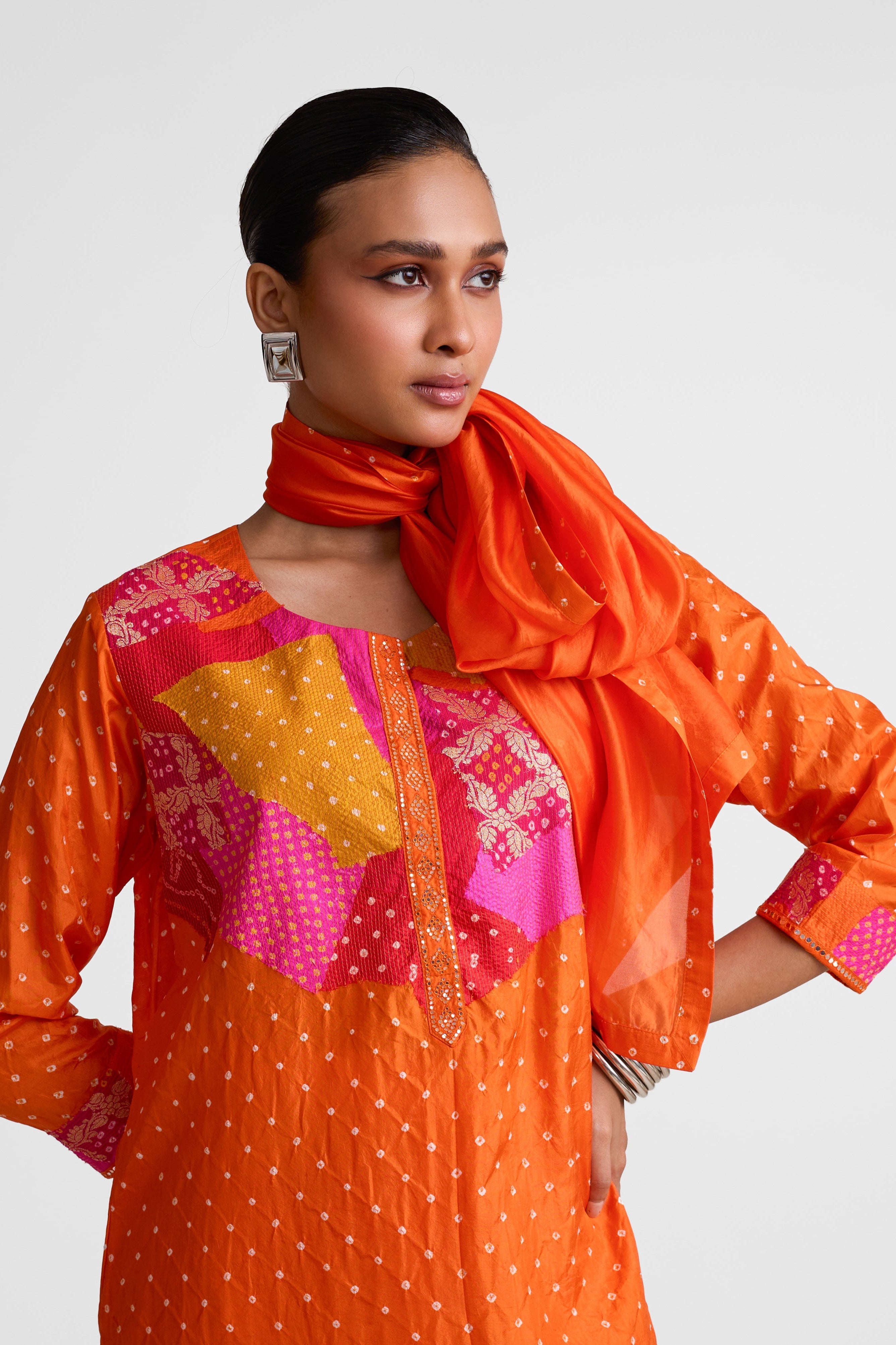 Boro Yoke Suit Set - Orange