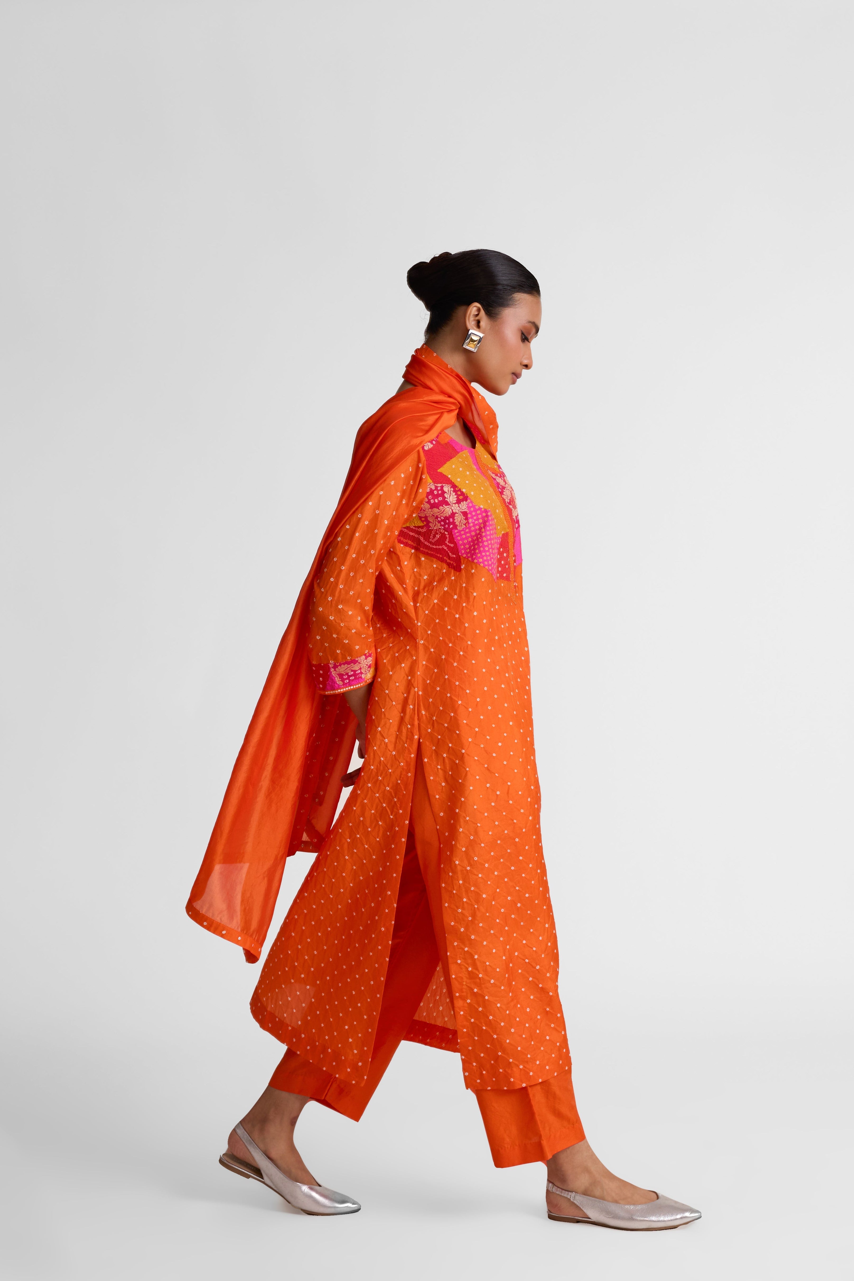 Boro Yoke Suit Set - Orange