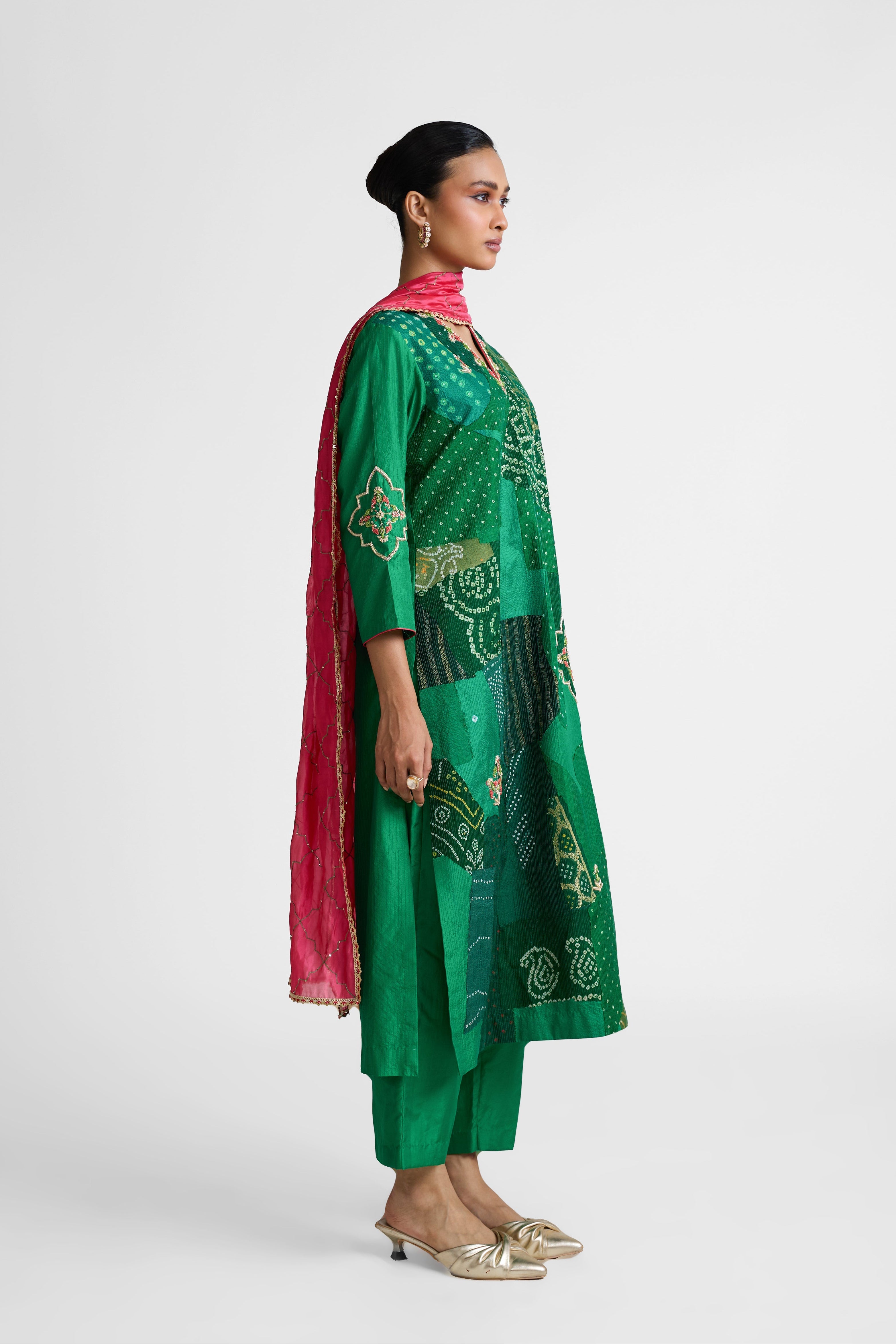 Boro Zardozi Suit Set - Green