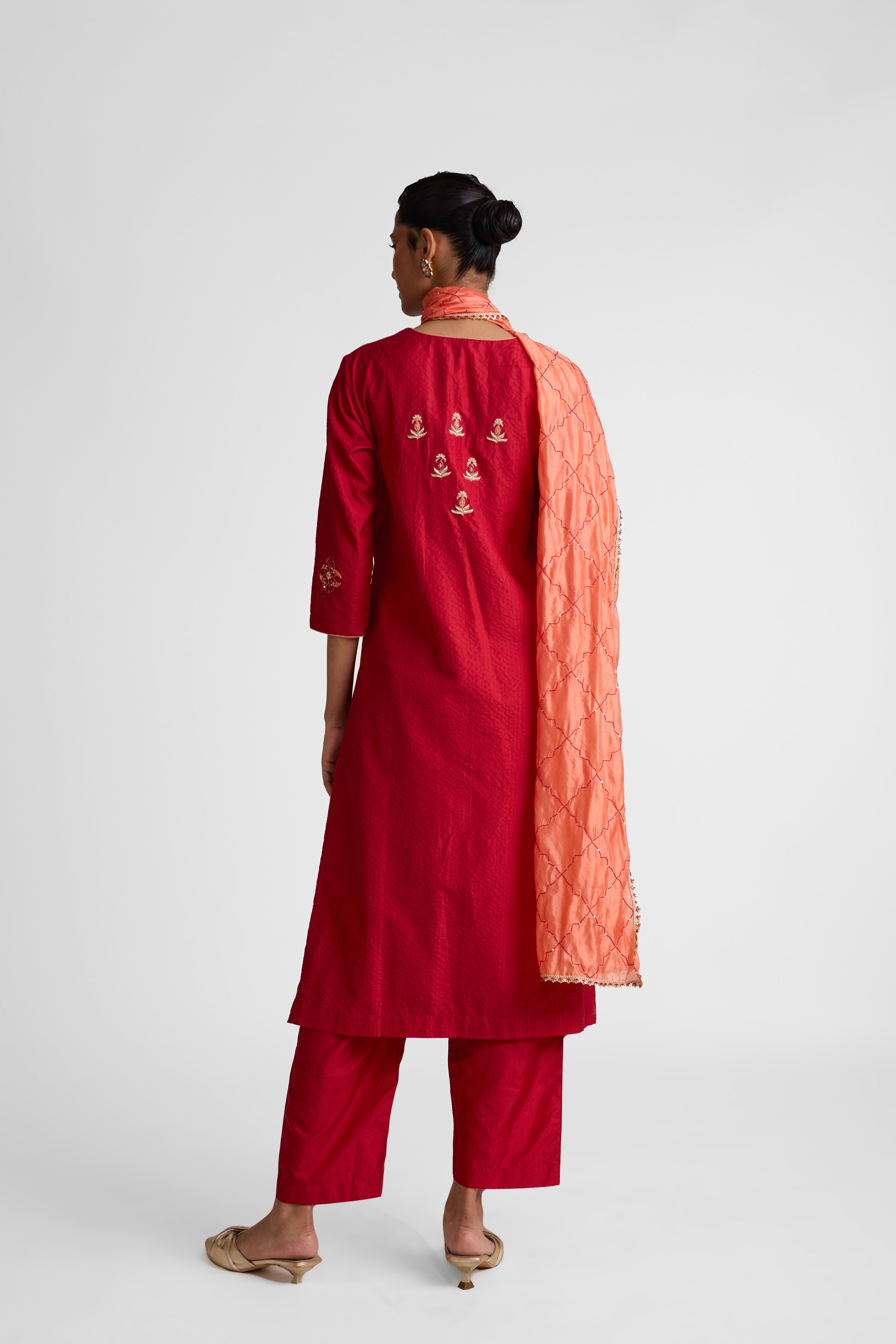 Boro Zardozi Suit Set - Maroon