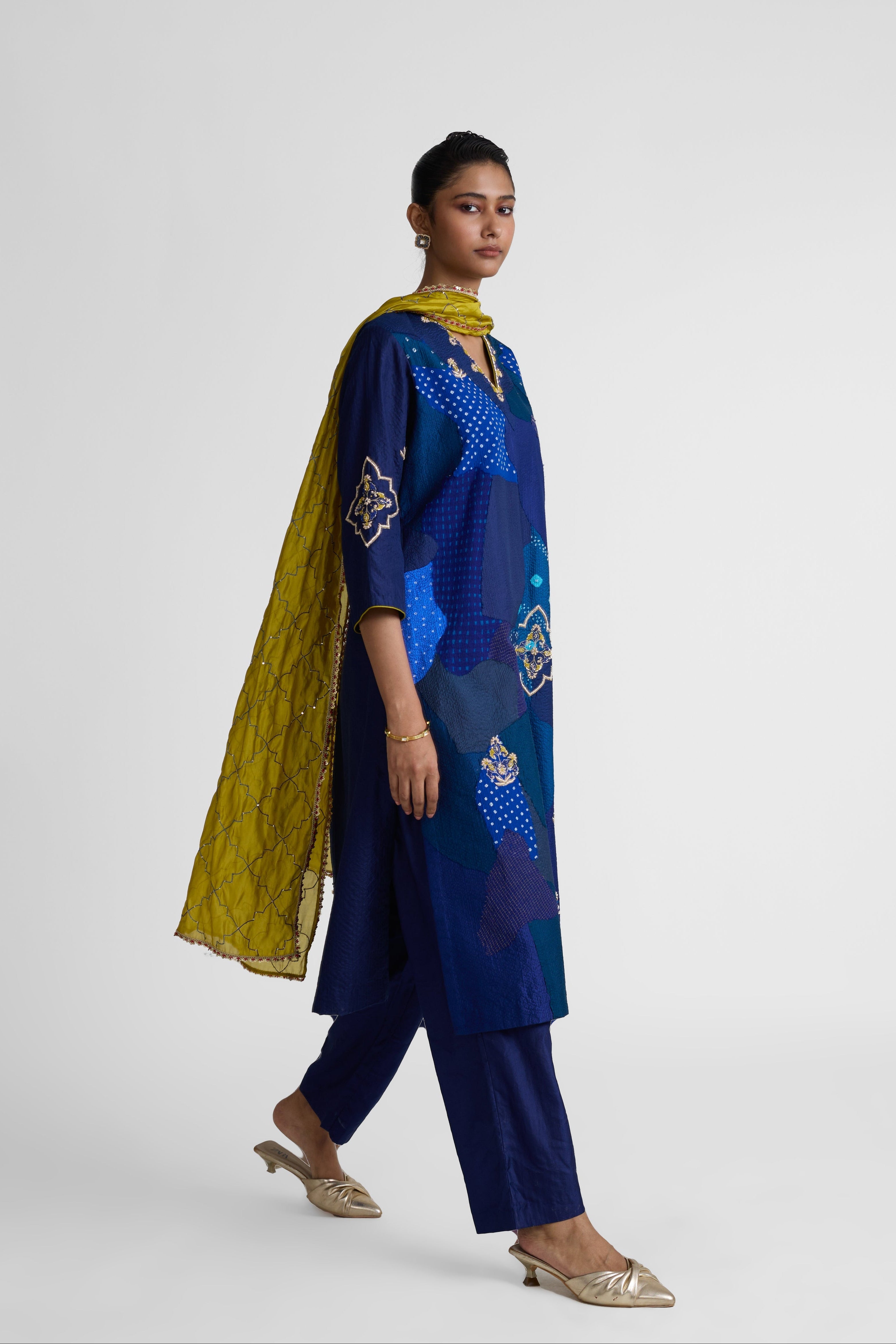 Boro Zardozi Suit Set - Blue