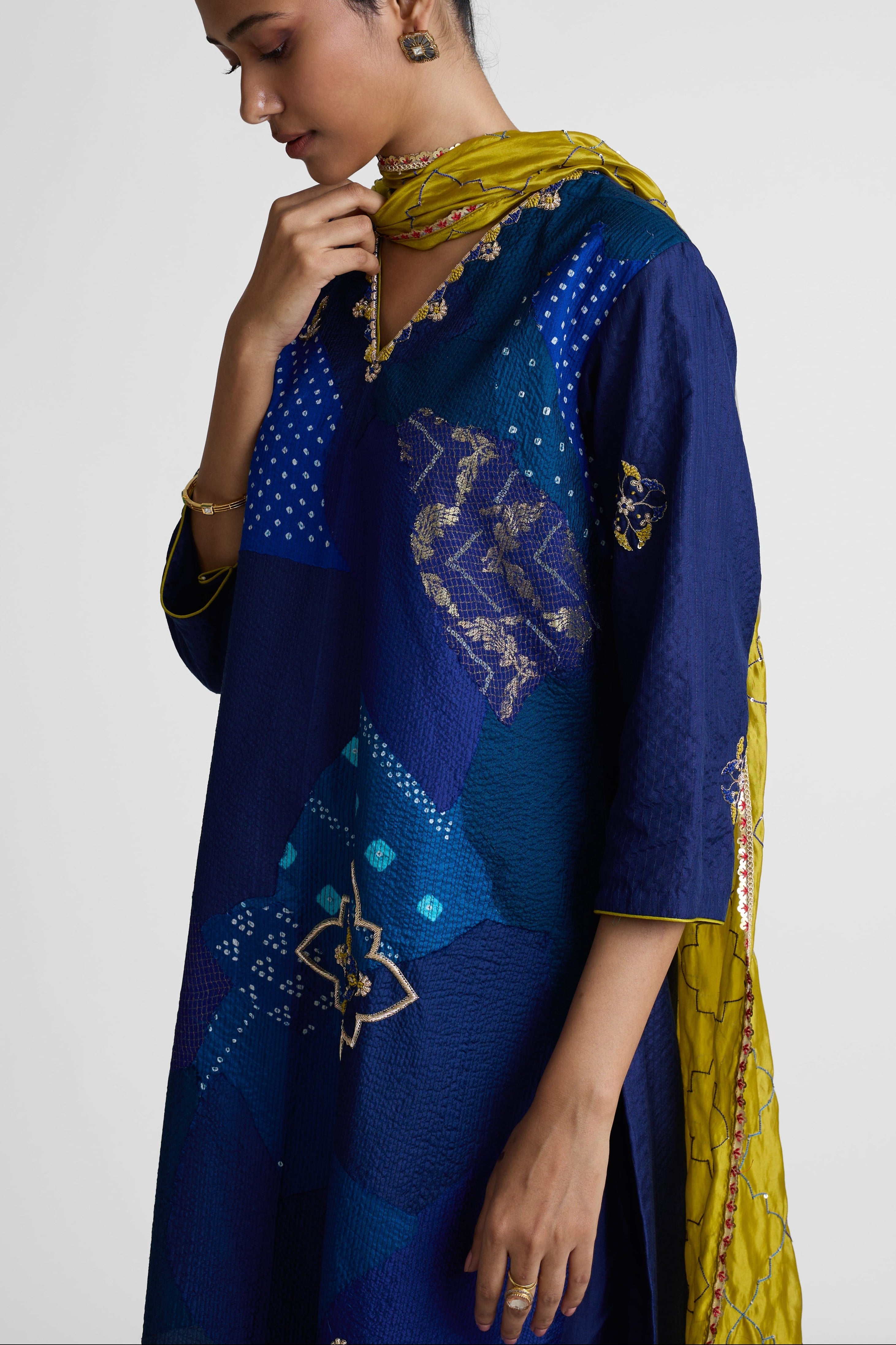 Boro Zardozi Suit Set - Blue