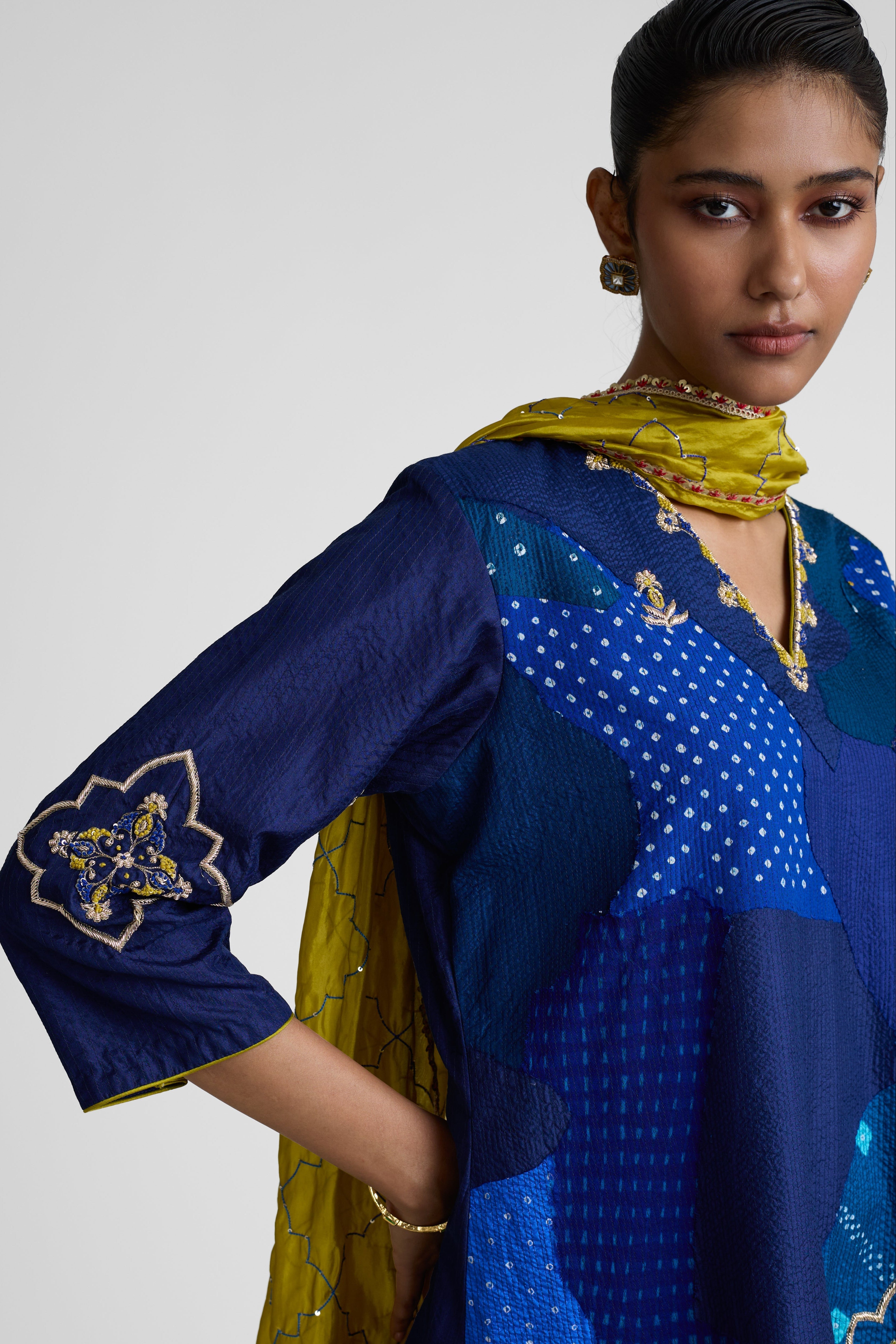 Boro Zardozi Suit Set - Blue