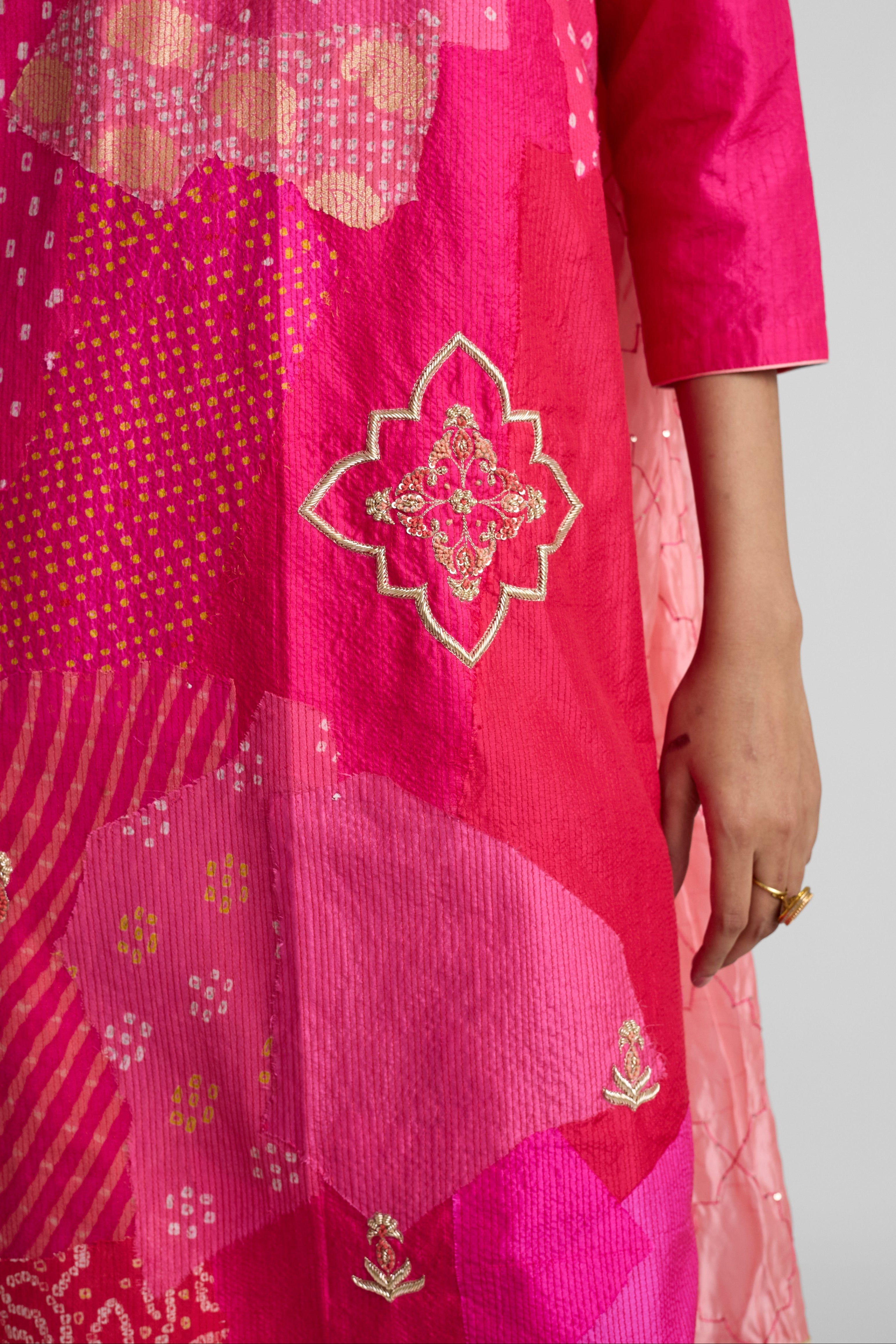 Boro Zardozi Suit Set - Tomato